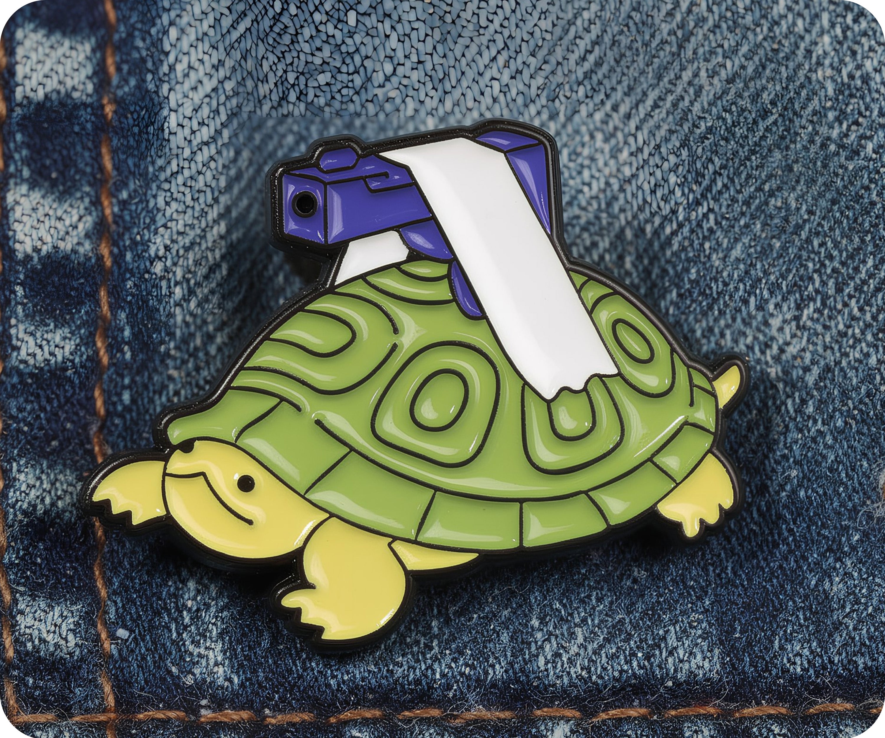 Turtle & Pistol Pin Badge