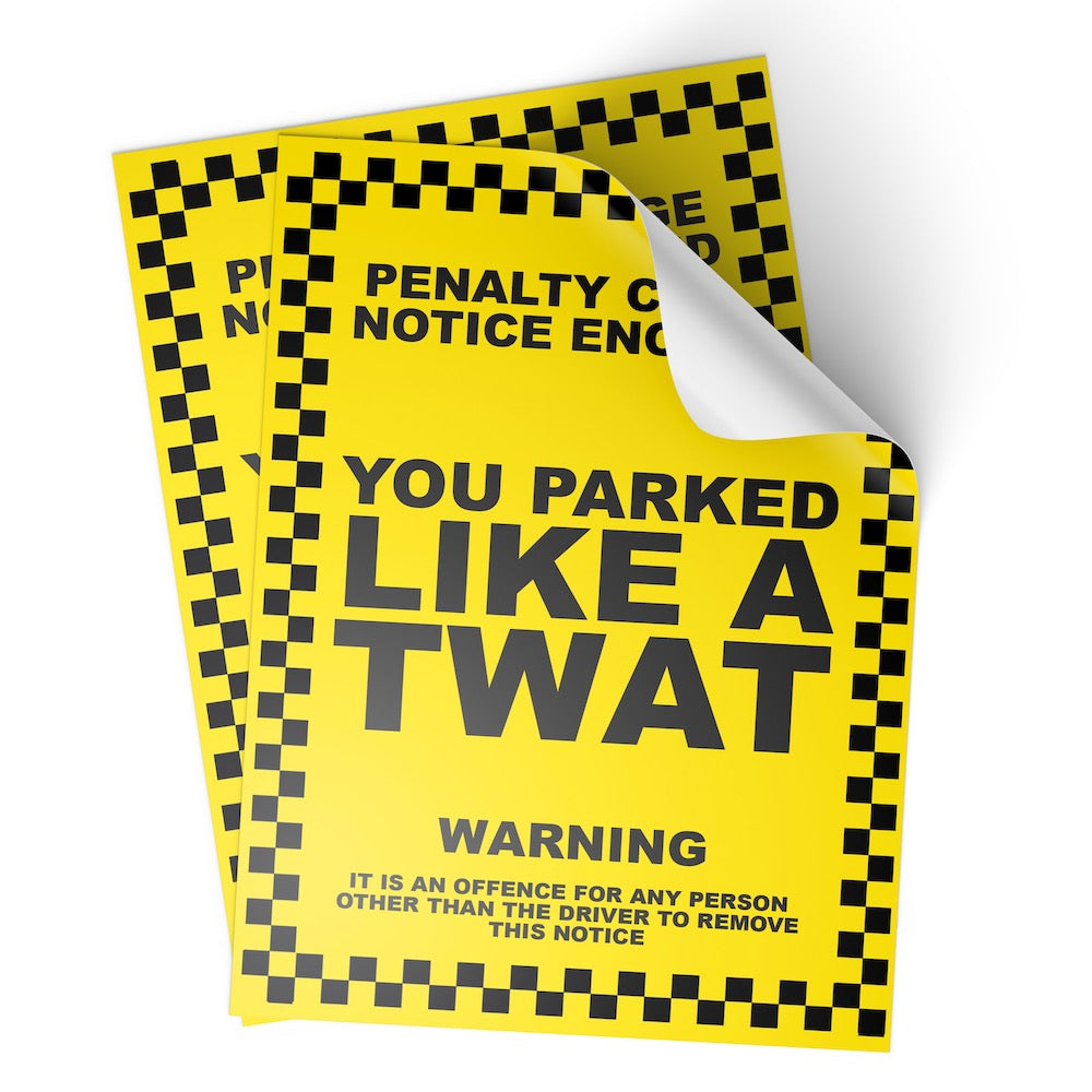 5 X Joke Parking Ticket Stickers A6