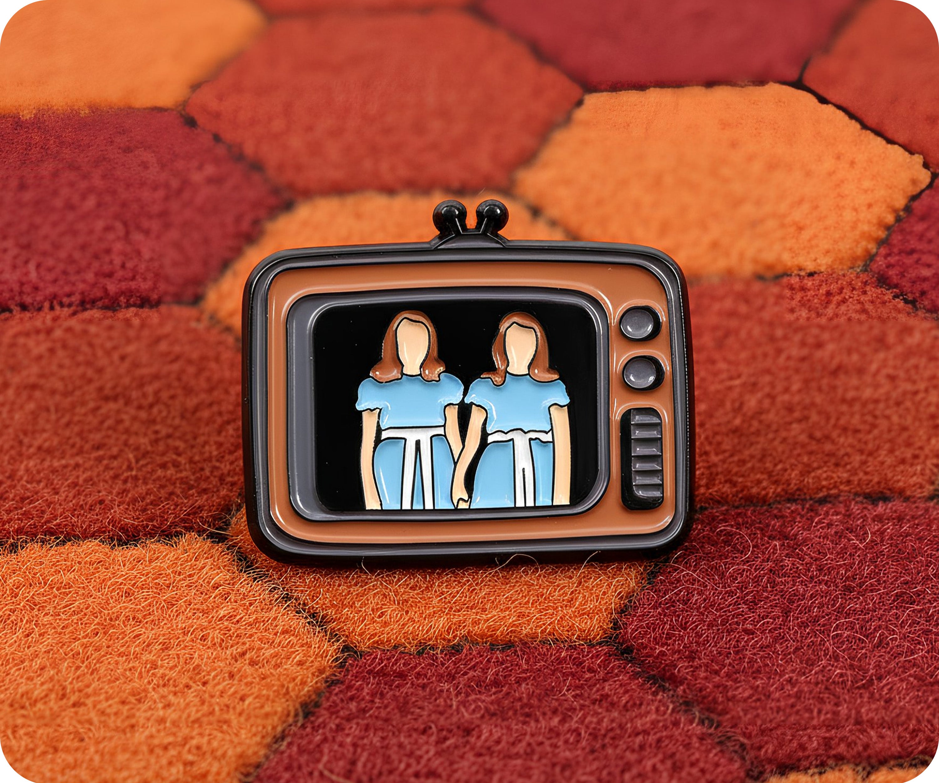 Horror Twins In Television Pin Badge