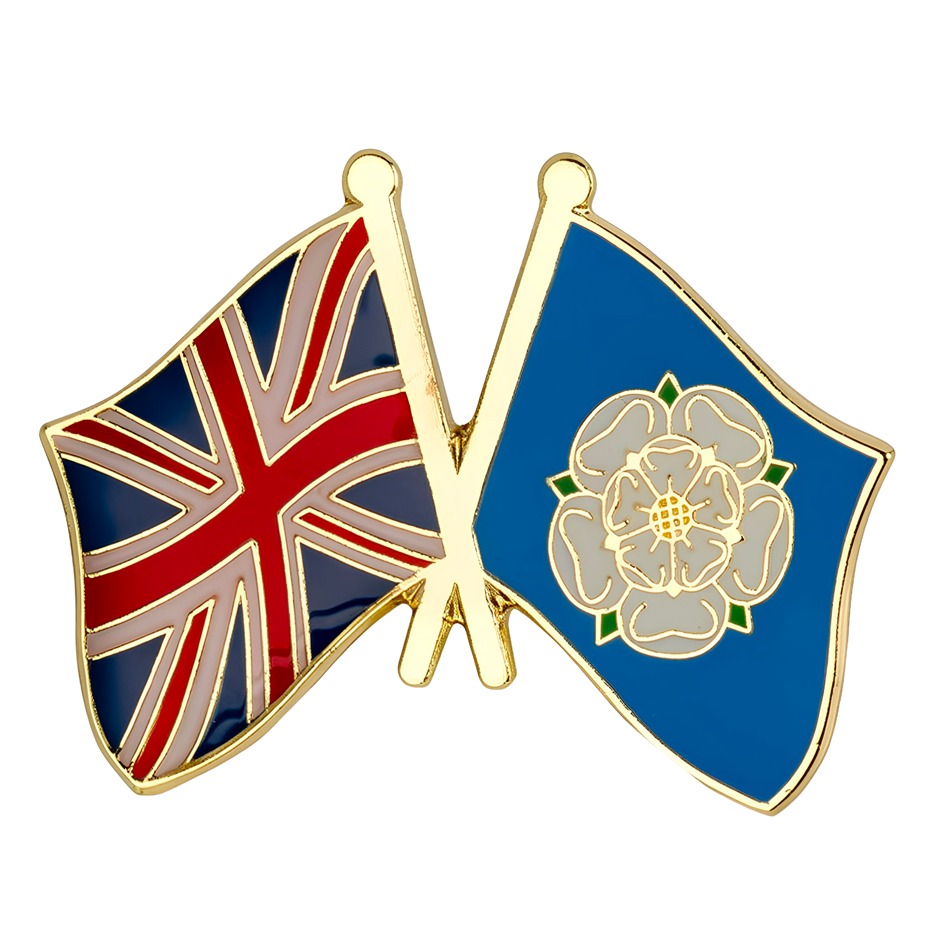United Kingdom & Yorkshire White Rose Friendship Pin Badge