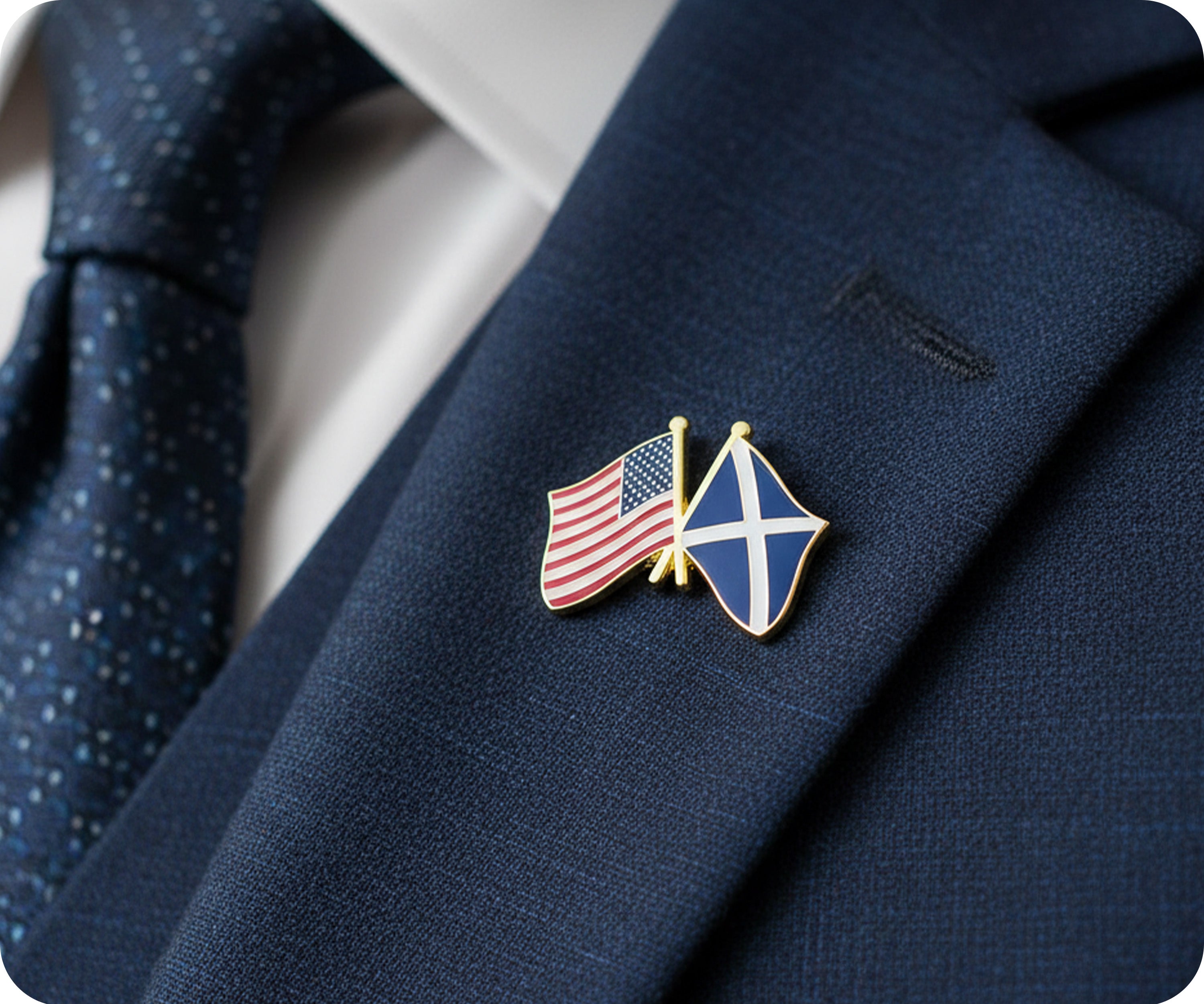 Pin de la amistad entre Estados Unidos y Escocia