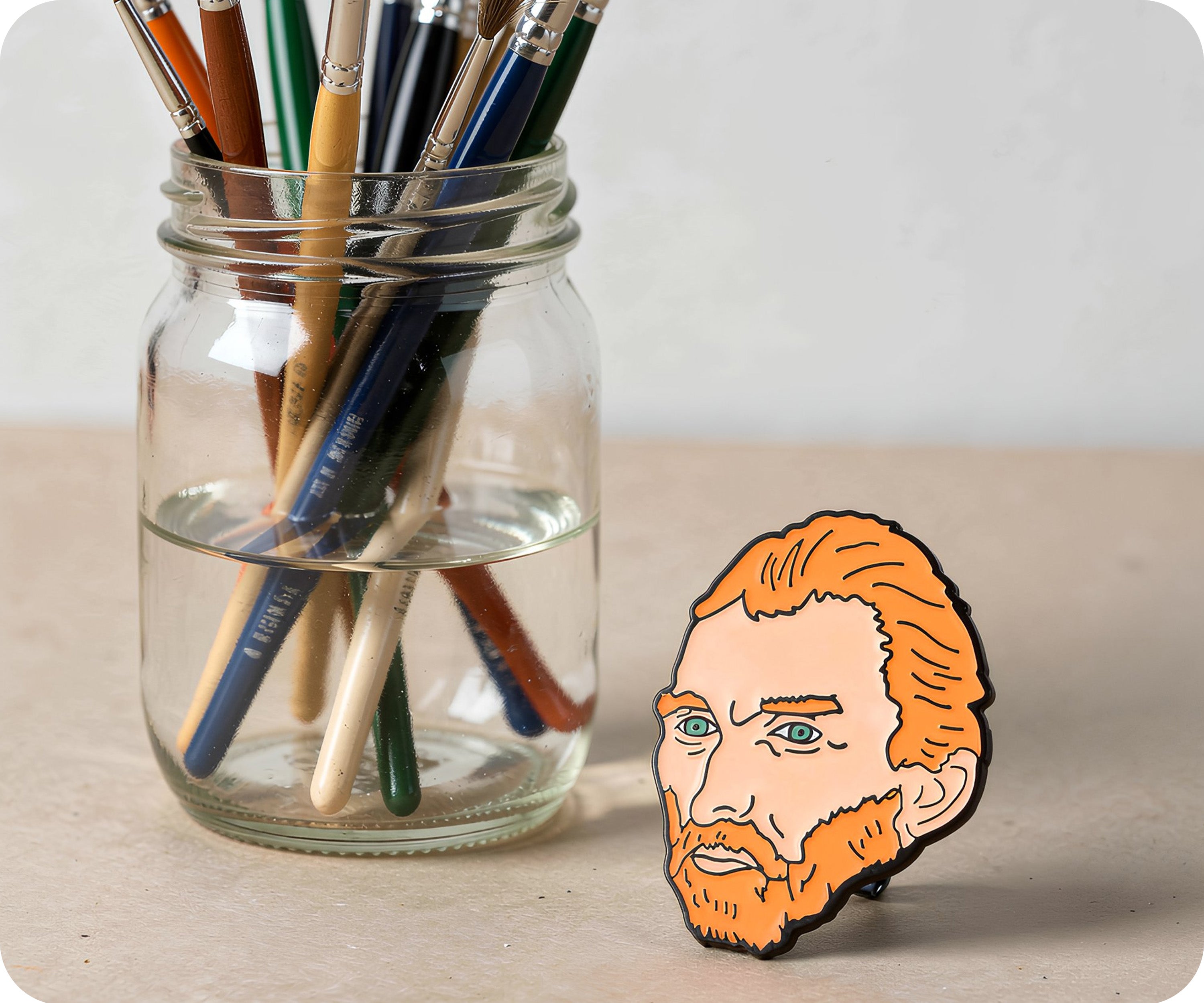 Van Gogh Head Pin Badge