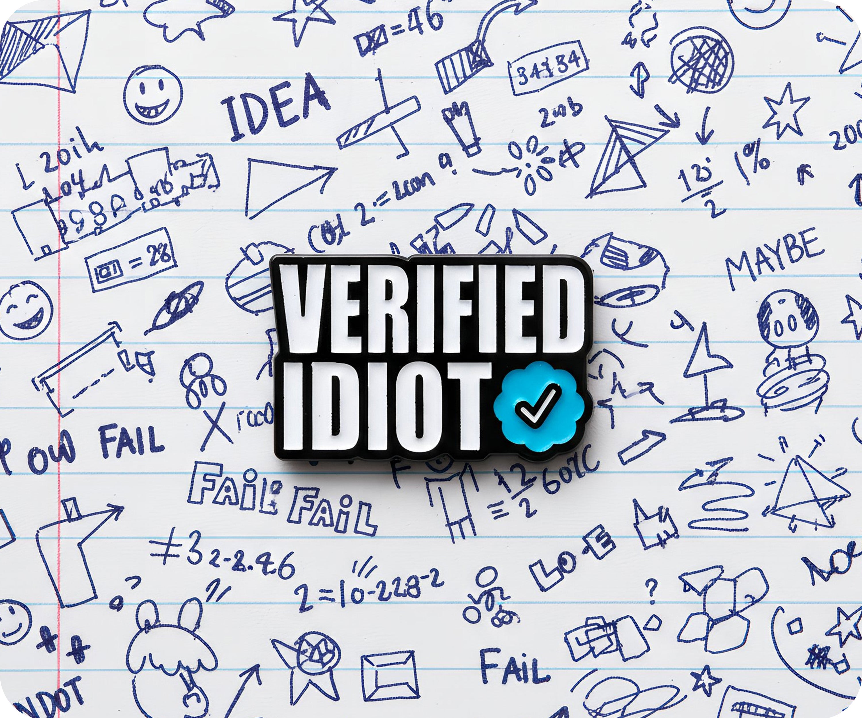 Verified Idiot Pin Badge