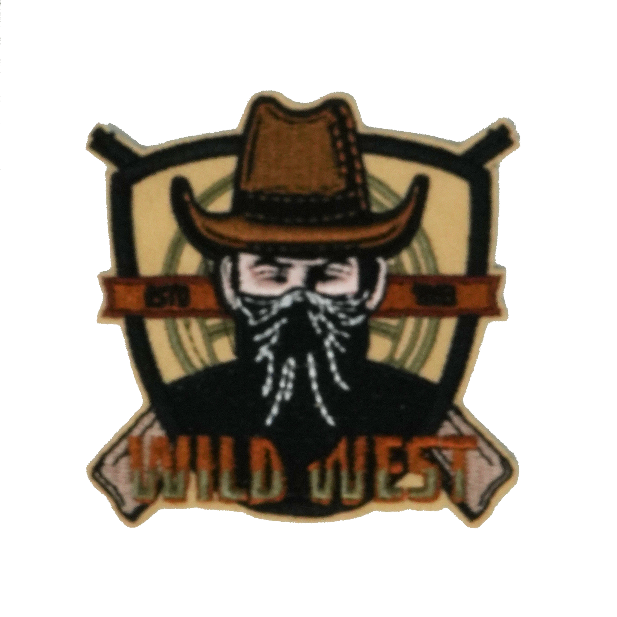 Wild West Armed Bandit Patch Iron On (7 x 7cm)