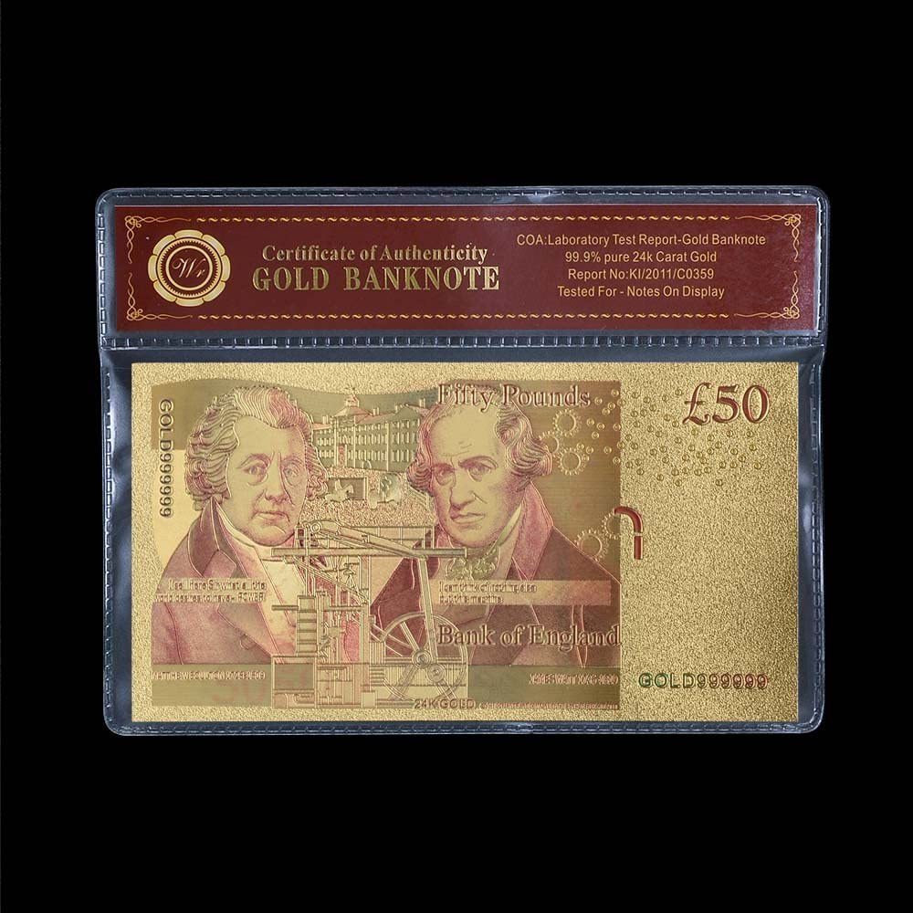 £50 UK Golden Banknote