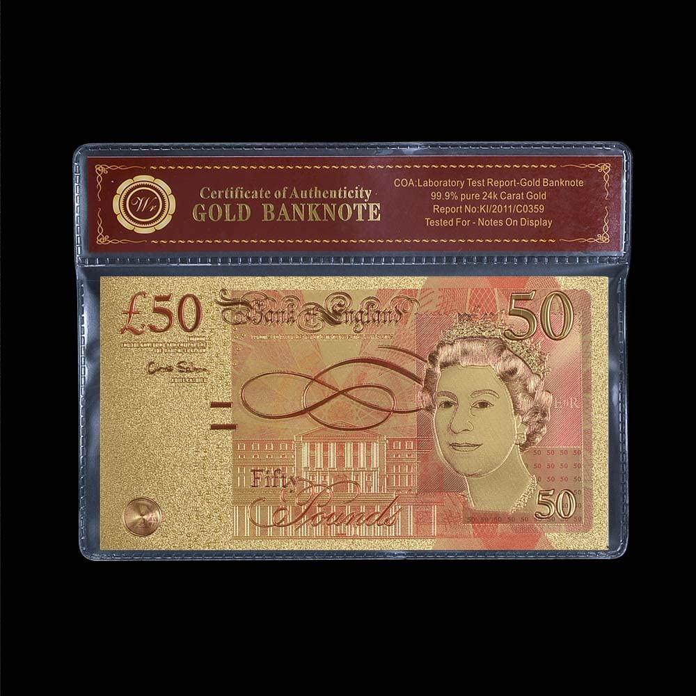 £50 UK Golden Banknote