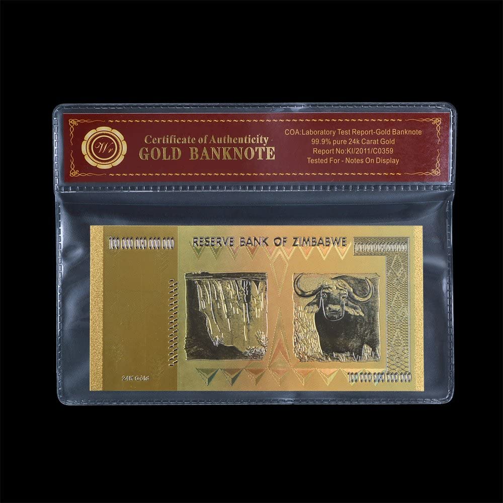 Zimbabwe 100 Trillion Dollar Golden Banknote