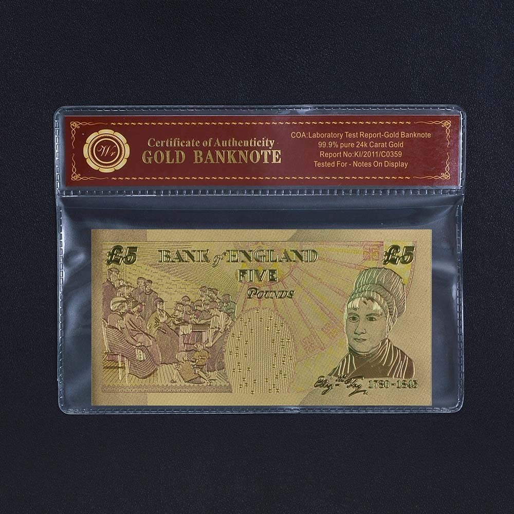 £5 Old UK Golden Banknote