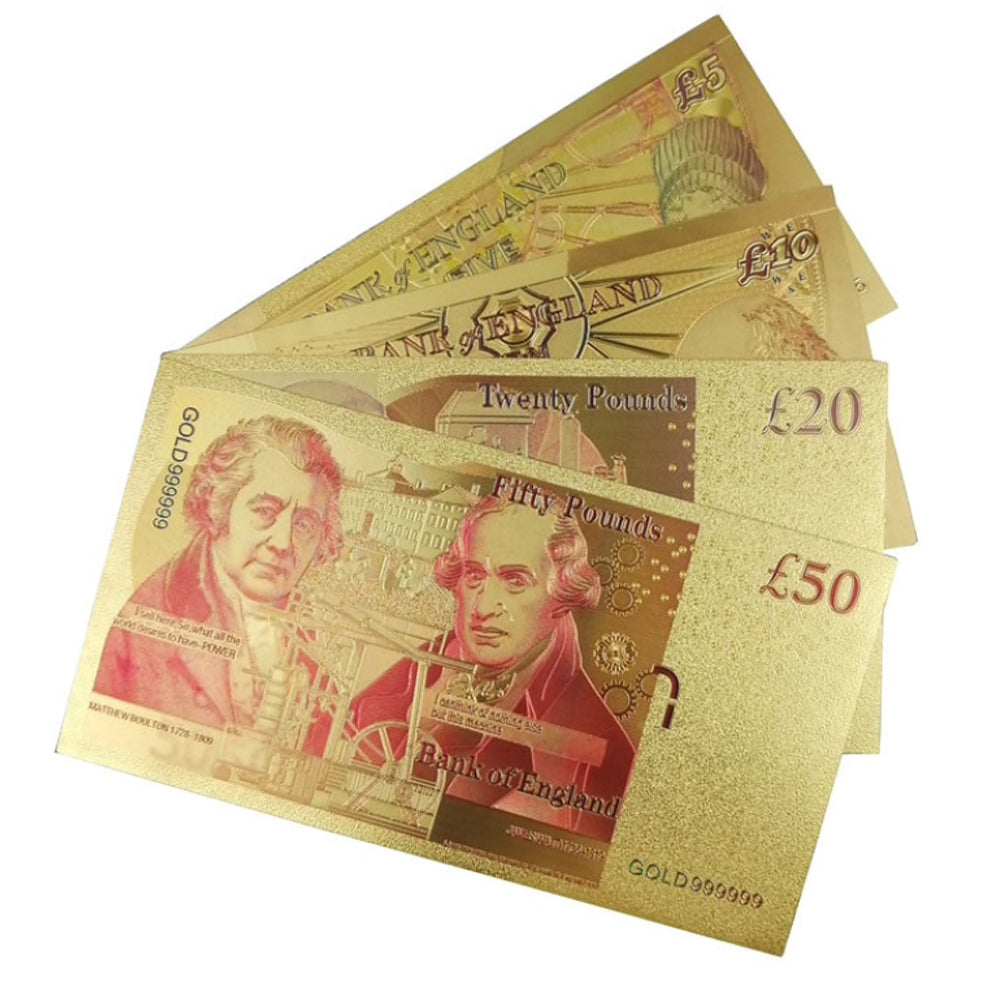 £ UK 24K Golden Banknotes Foil