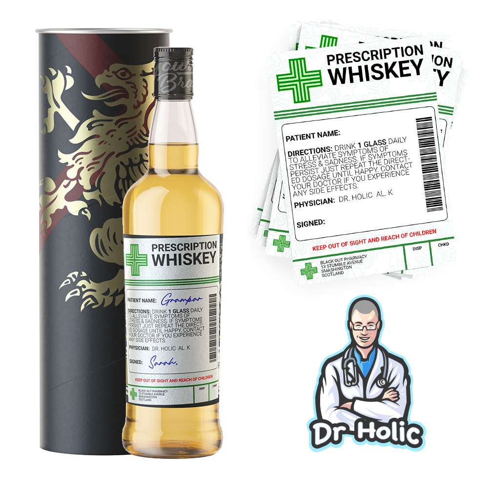 Whiskey Prescription Medical Alcohol Bottle Gift Funny Drinks Sticker
