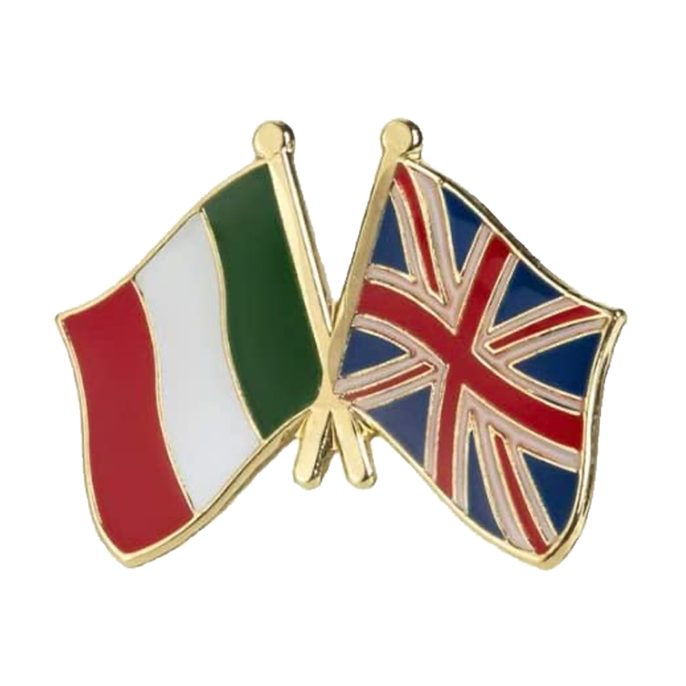 Pin de la amistad entre Italia y el Reino Unido