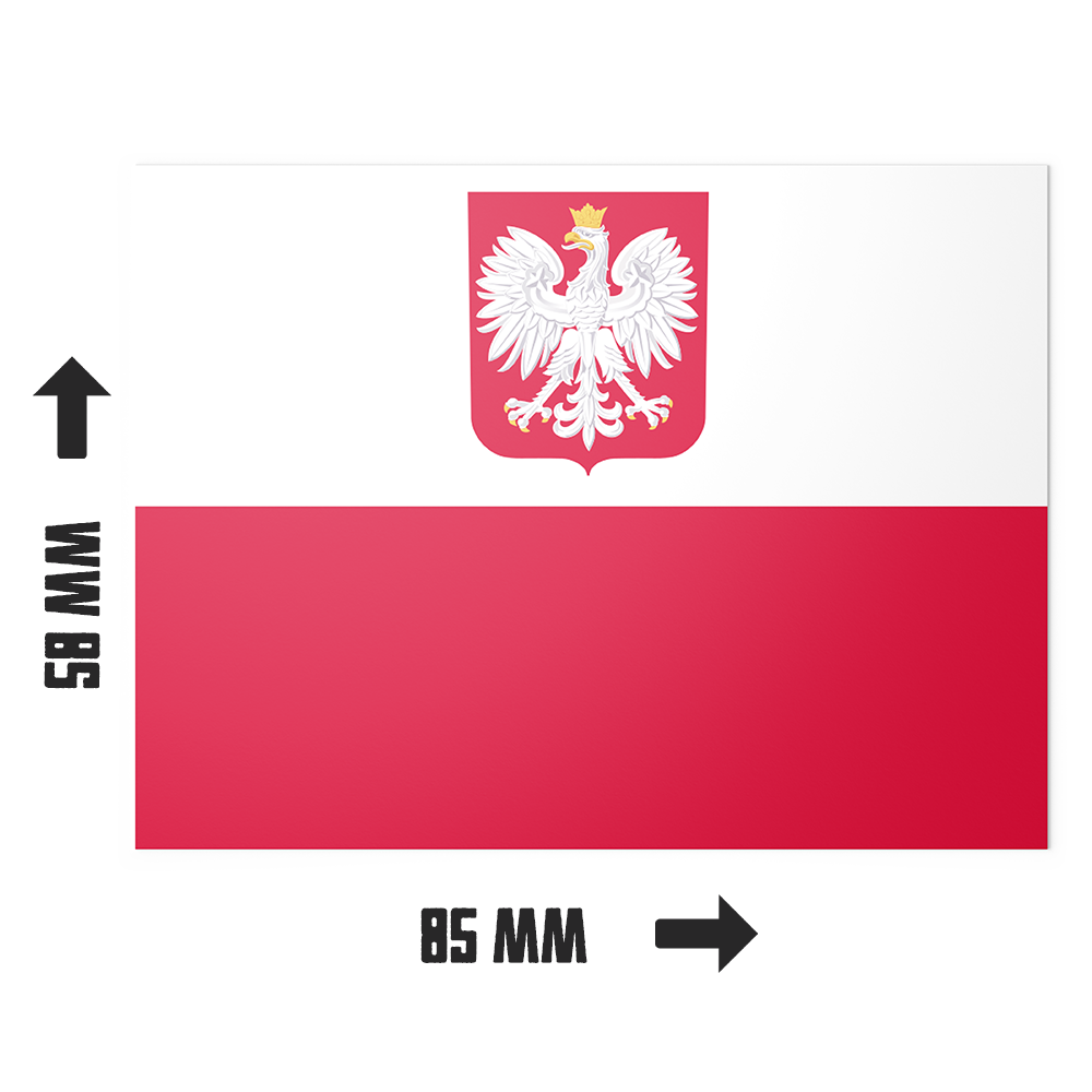 20 X Polish Naval Flag Stickers - 85mm x 55mm