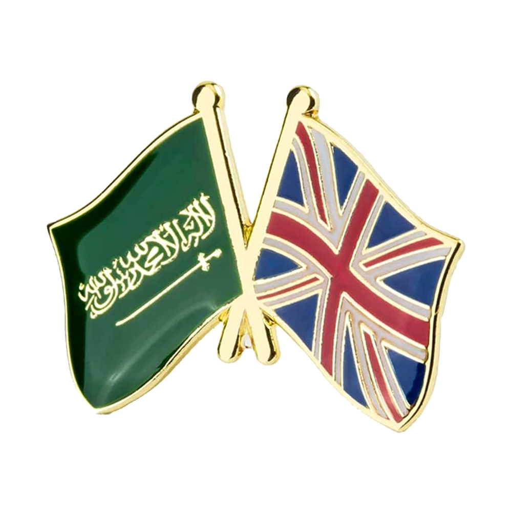 Insignia pin del Reino Unido de Arabia Saudita y el Reino Unido