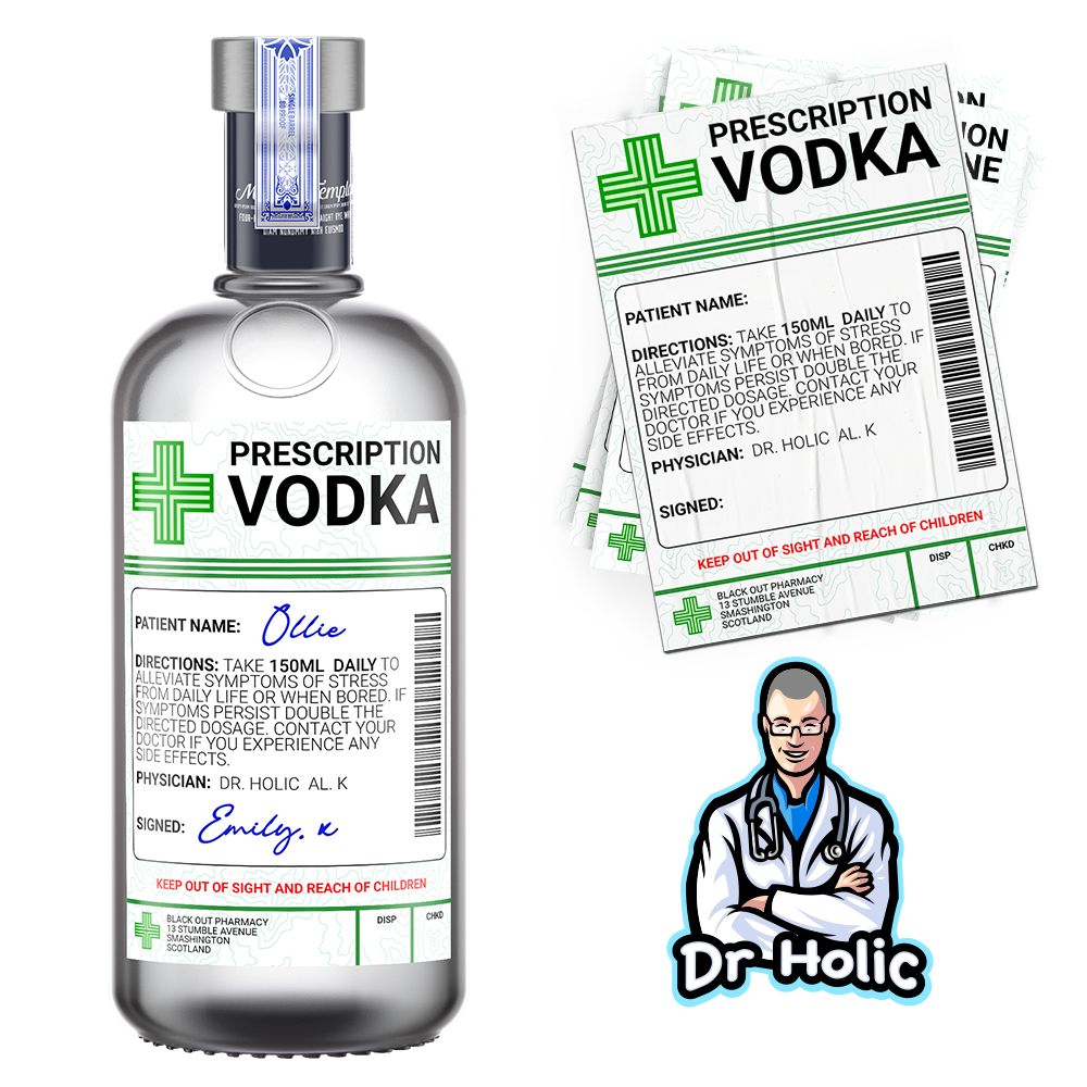 Vodka Prescription Medical Alcohol Bottle Gift Funny Drinks Sticker