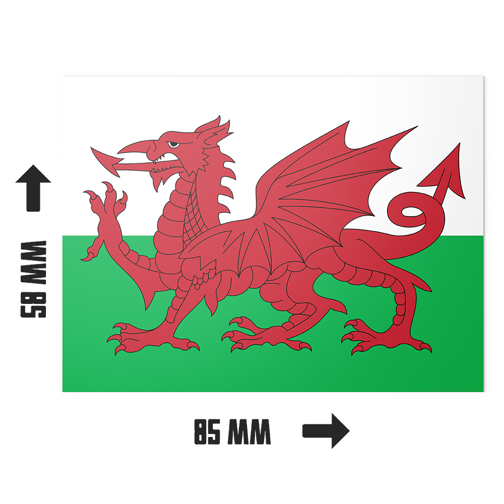 20 X Wales Flag Stickers