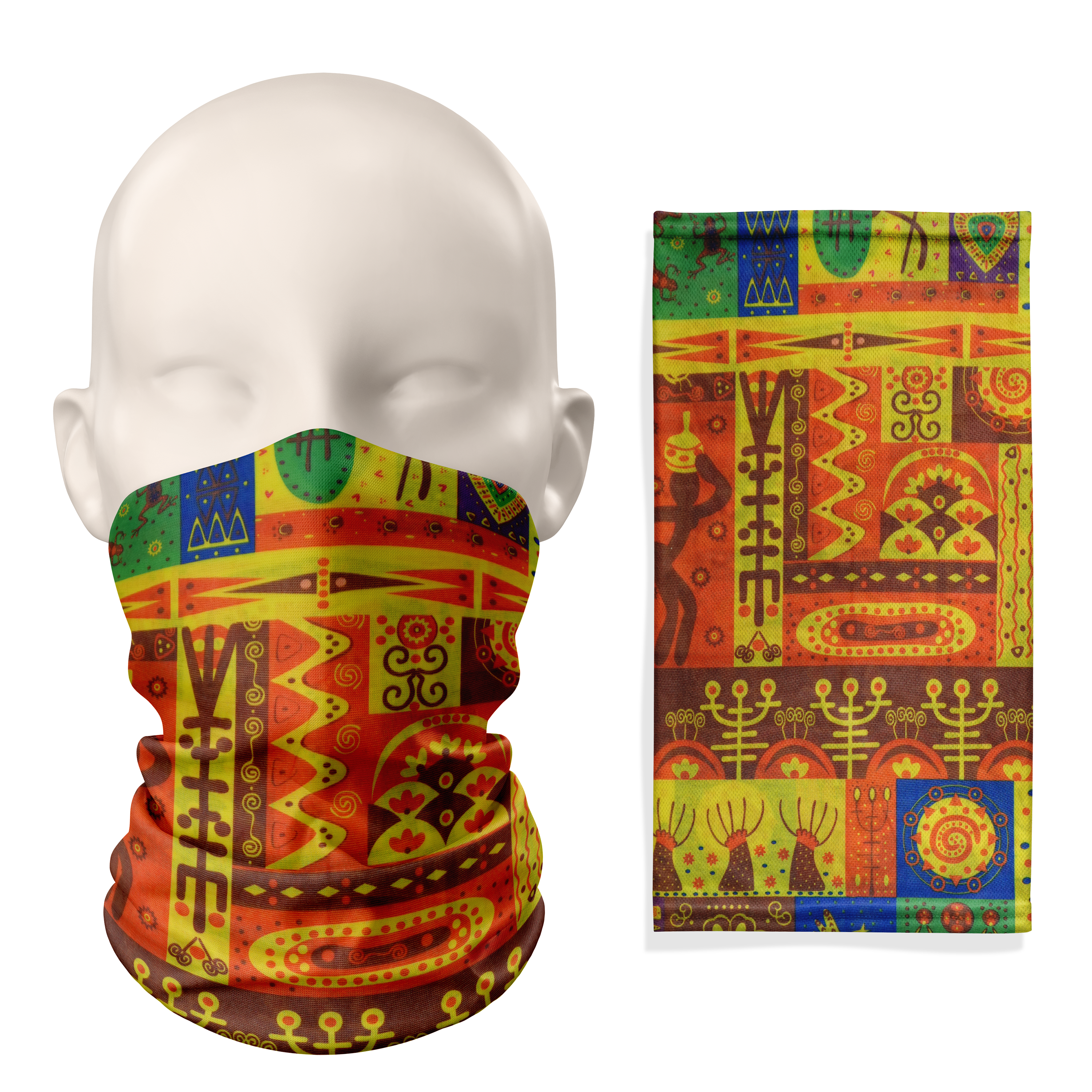 Tribal Mosaic Heritage Snood – Breathable Mask Neck Gaiter Face Covering