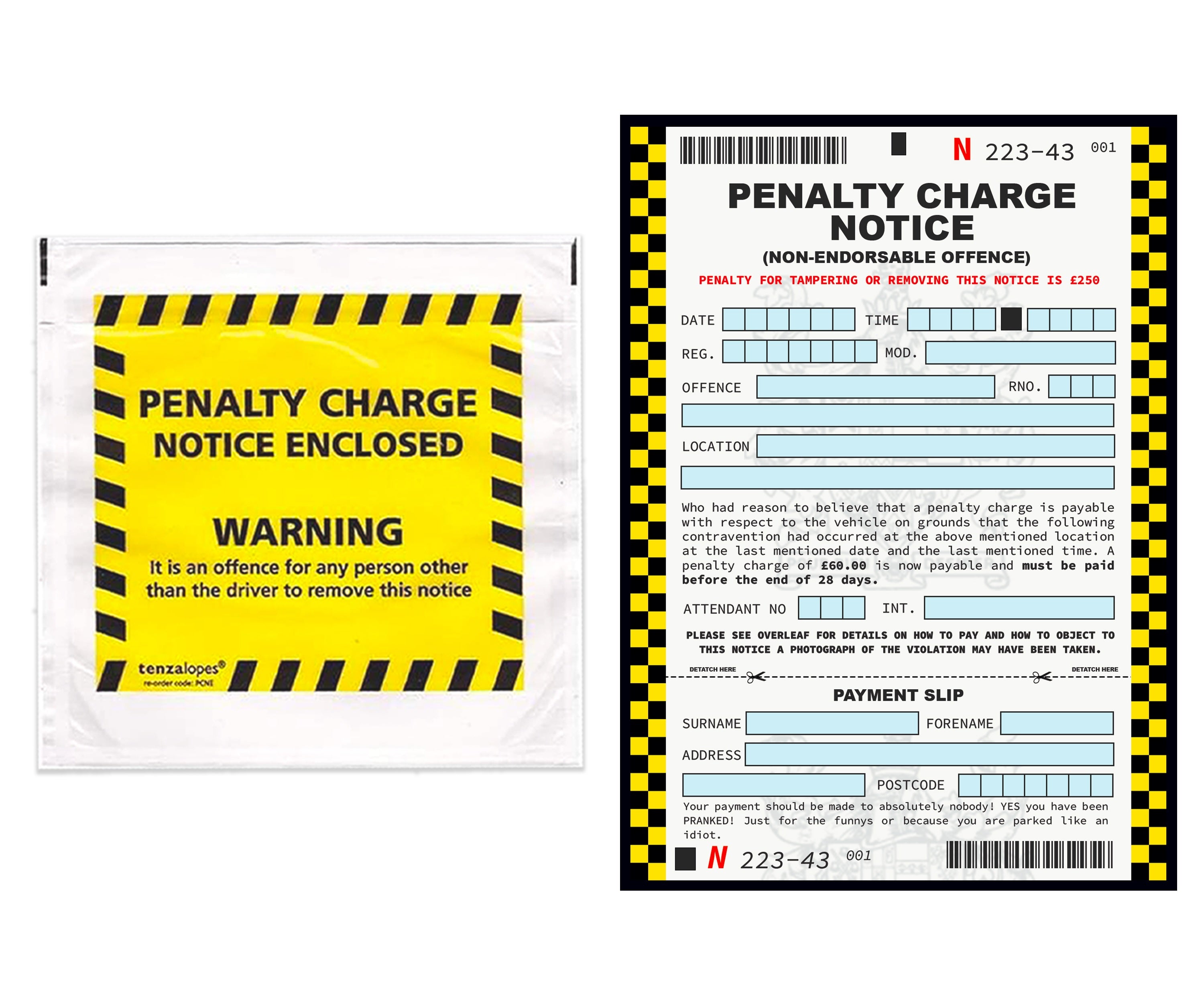 Official Looking Novelty Joke Prank Funny Parking Ticket