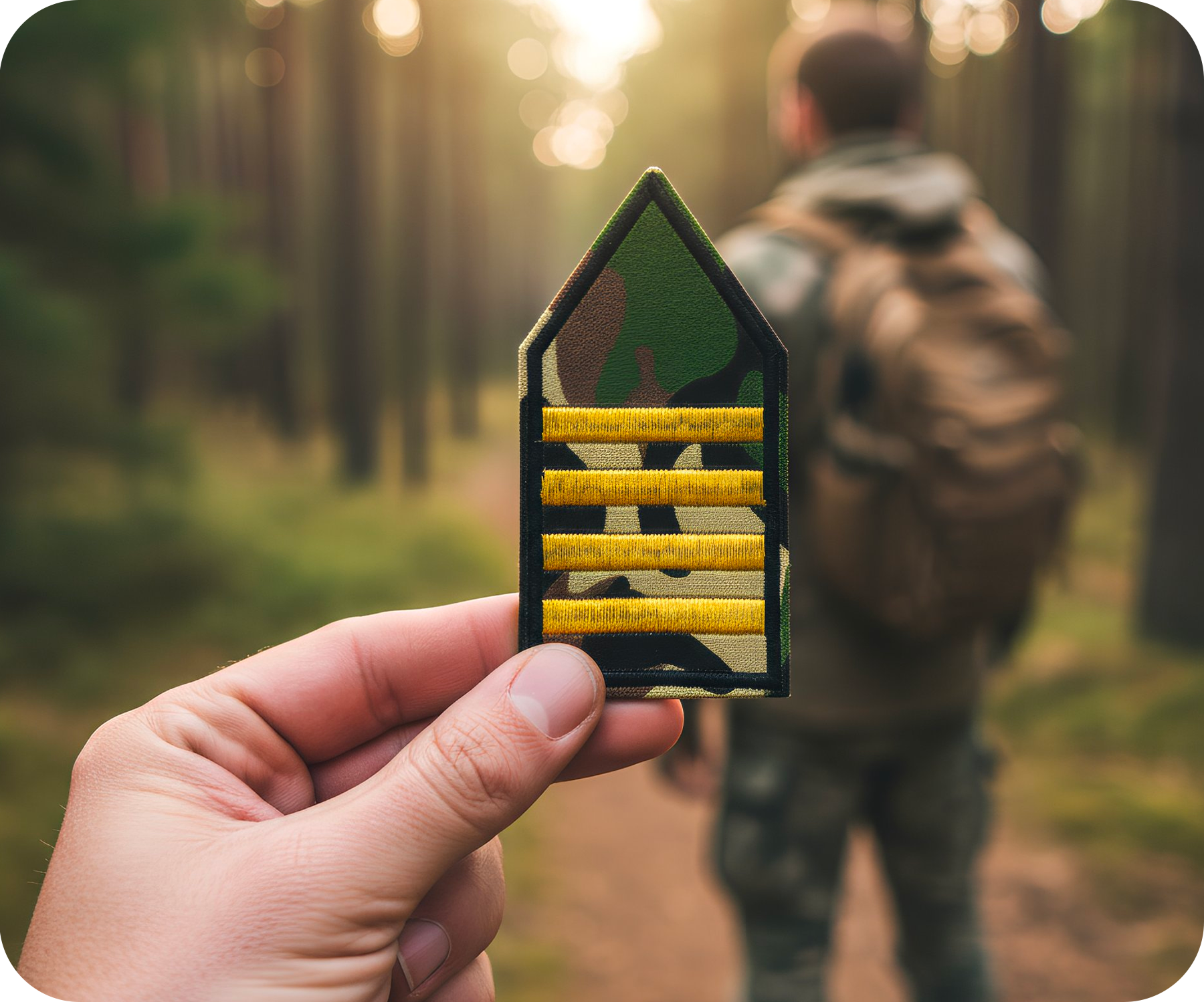 Captain 4 Gold Stripe Military Rank Epaulette Iron On Patch (9 x 5cm)