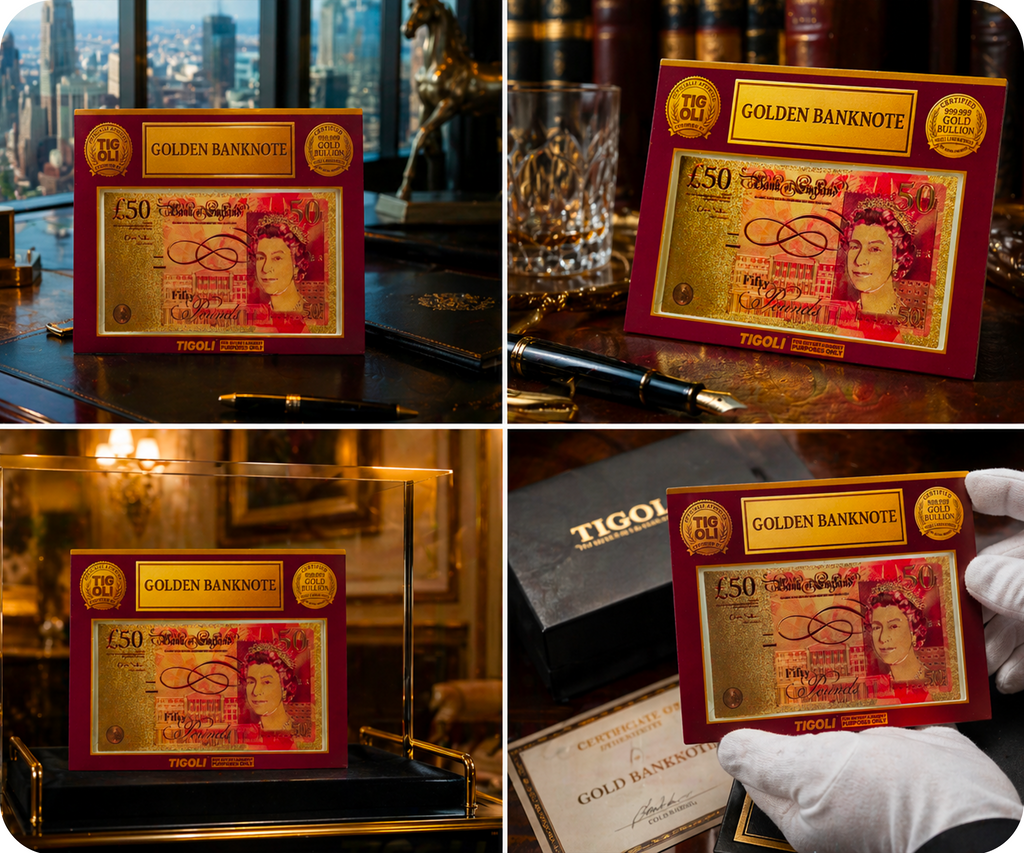 £50 United Kingdom Pounds Golden Banknote