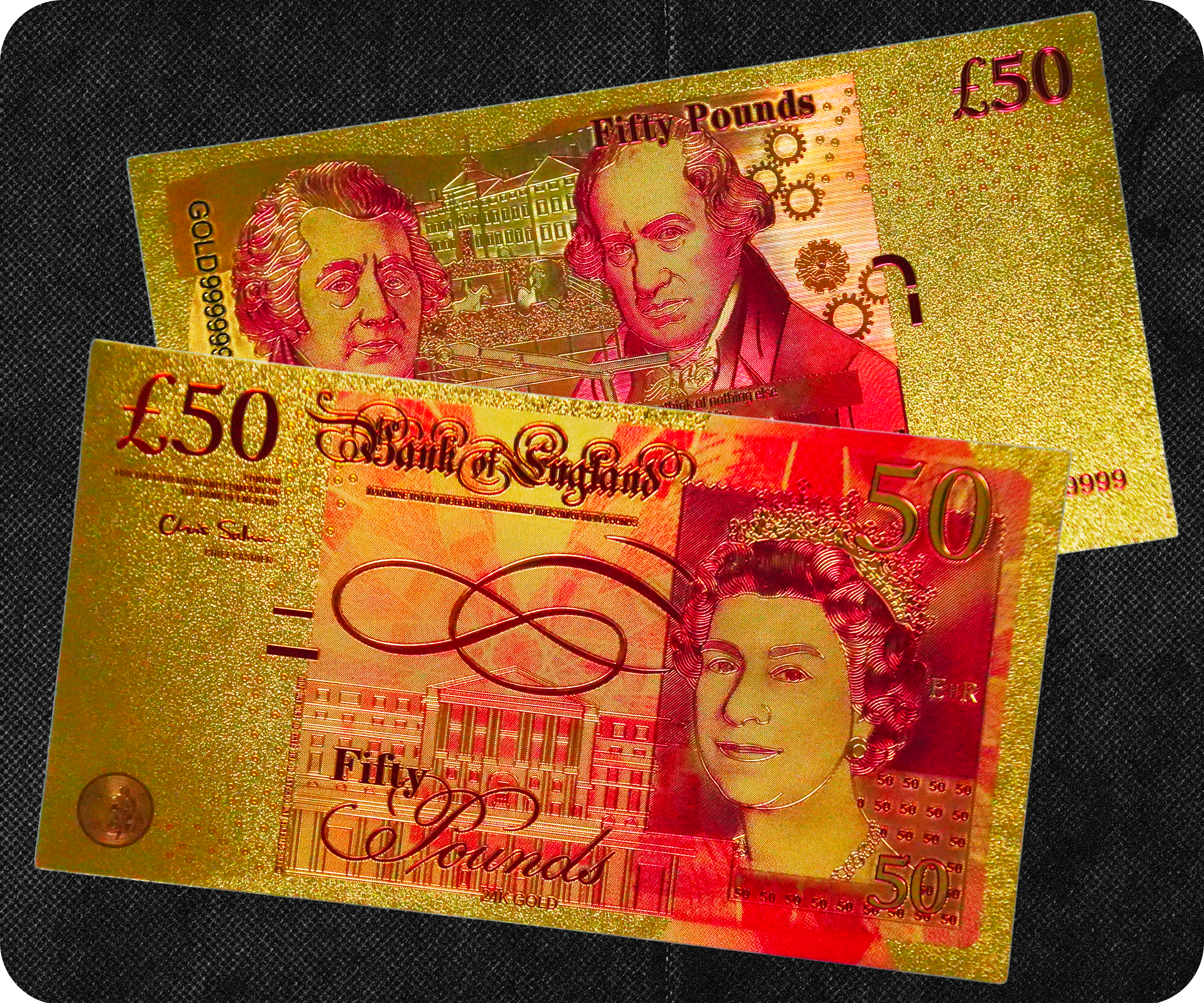 £50 United Kingdom Pounds Golden Banknote