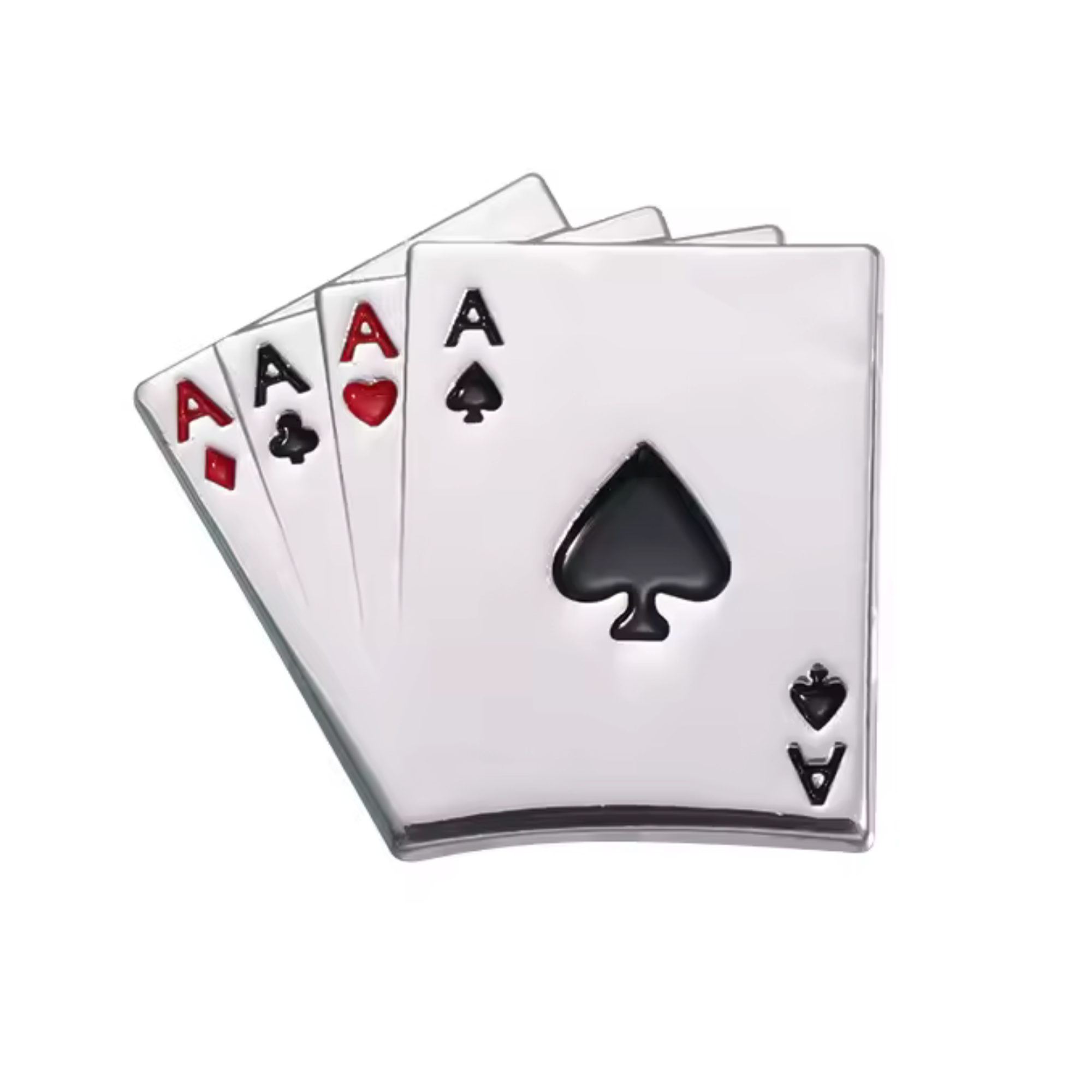 Aces Poker 4 Of A Kind Pin Badge Main image