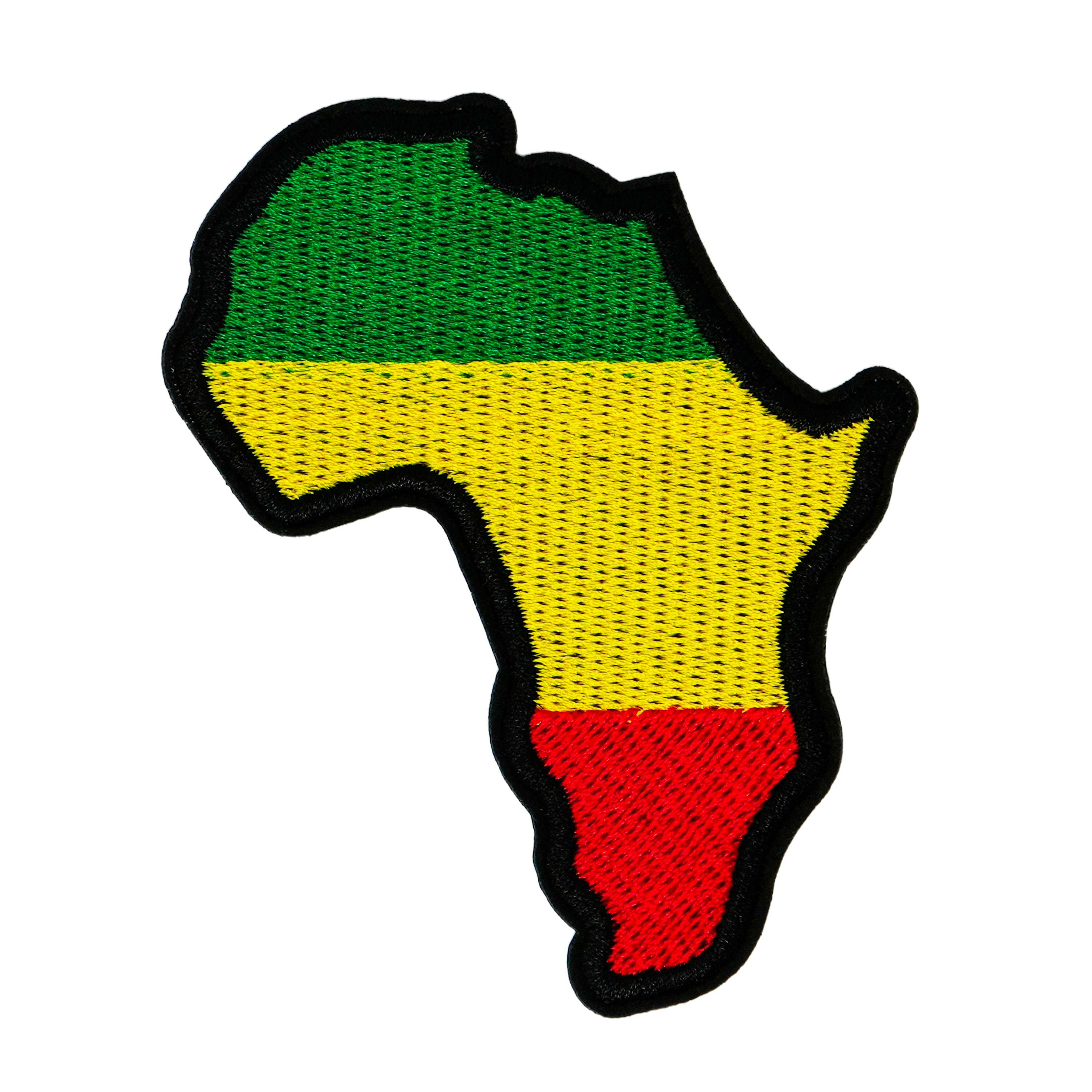 Africa Continent Shape & Flag Iron On Patch (9 x 7cm)