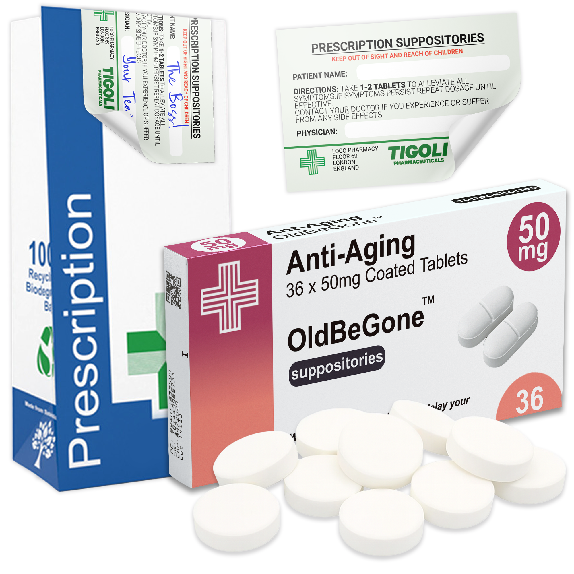 Caramelos de broma con receta médica anti-coños, 36 g | Veganos y vegetarianos