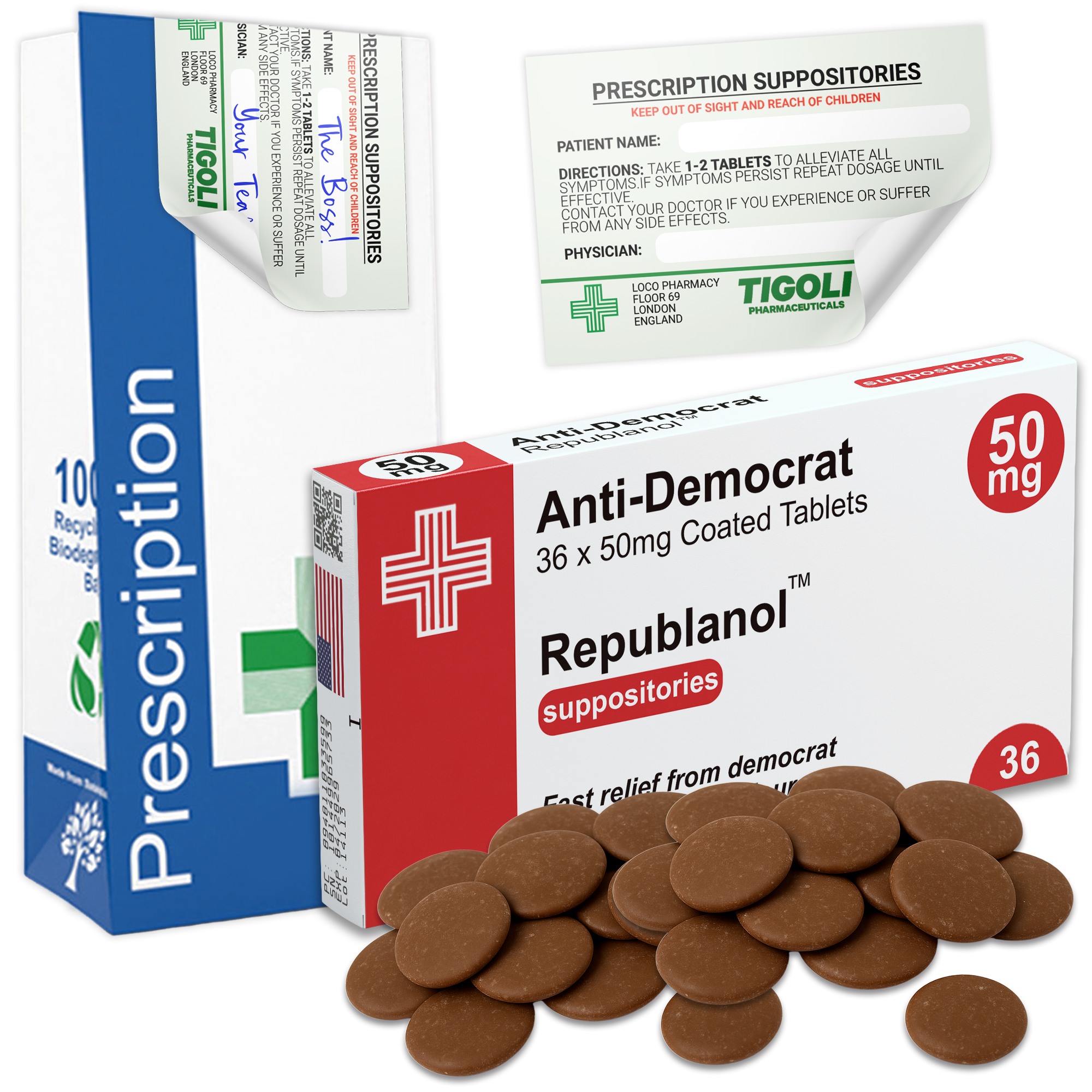 Caramelos de broma con receta médica anti-coños, 36 g | Veganos y vegetarianos