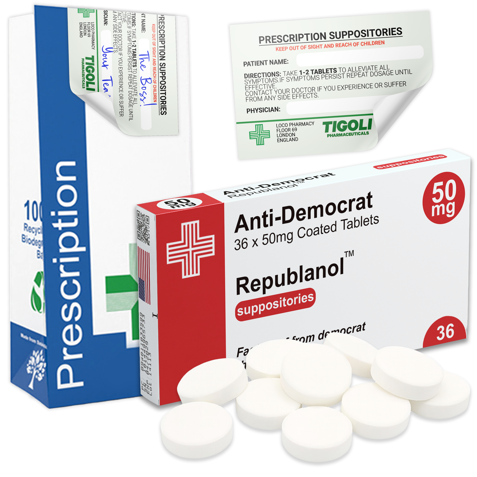 Caramelos de broma con receta médica anti-coños, 36 g | Veganos y vegetarianos