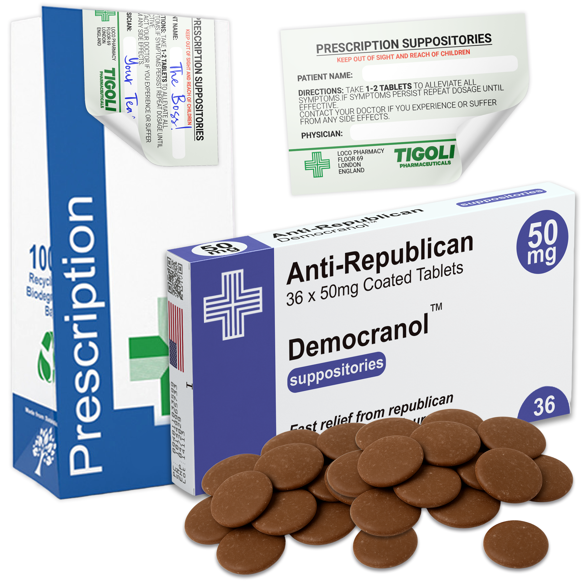 Caramelos de broma con receta médica anti-coños, 36 g | Veganos y vegetarianos