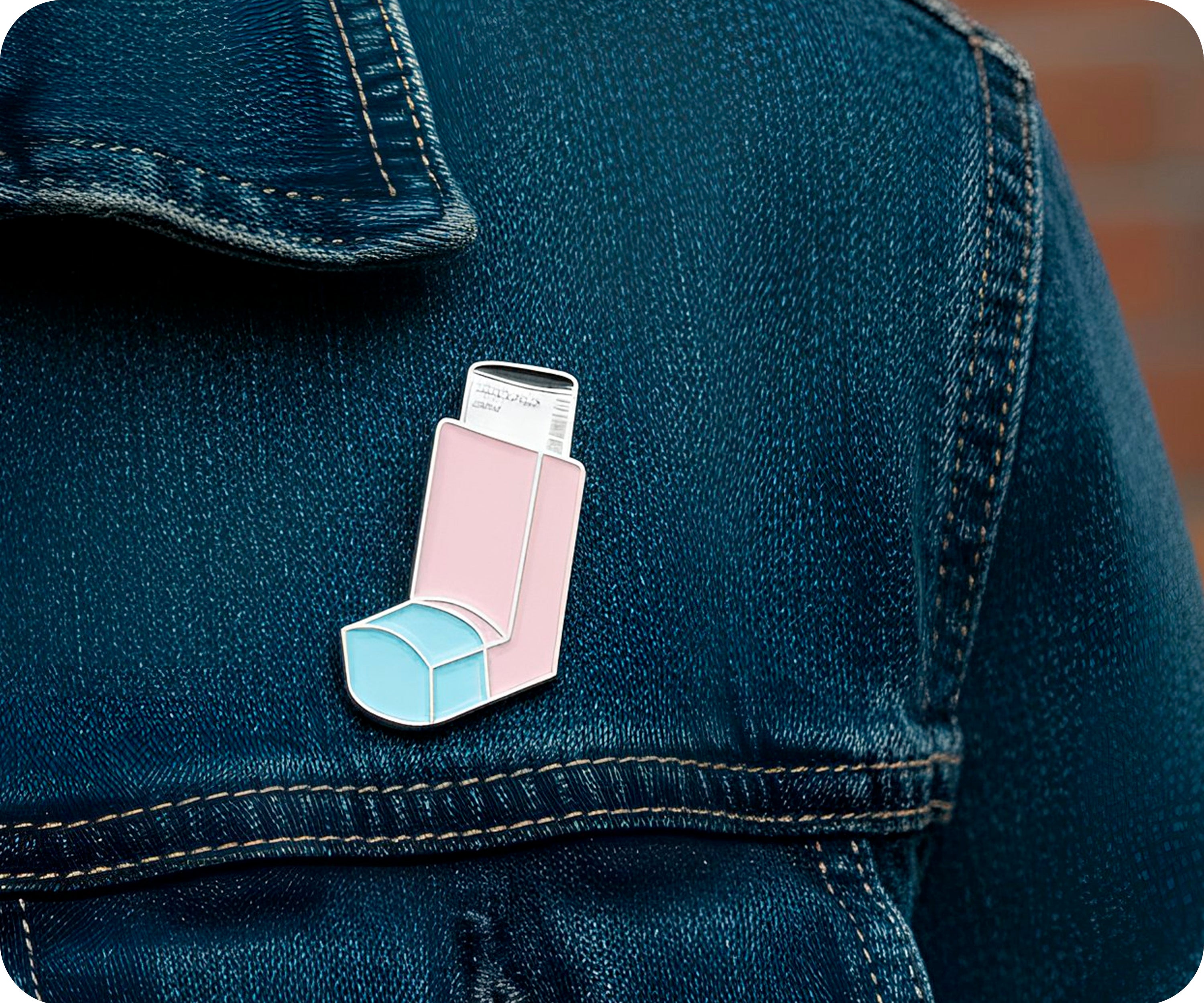 Asthma Inhaler Pin Badge