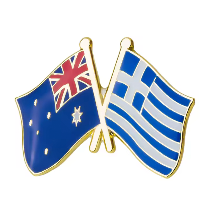 Australia & Greece Friendship Pin Badge