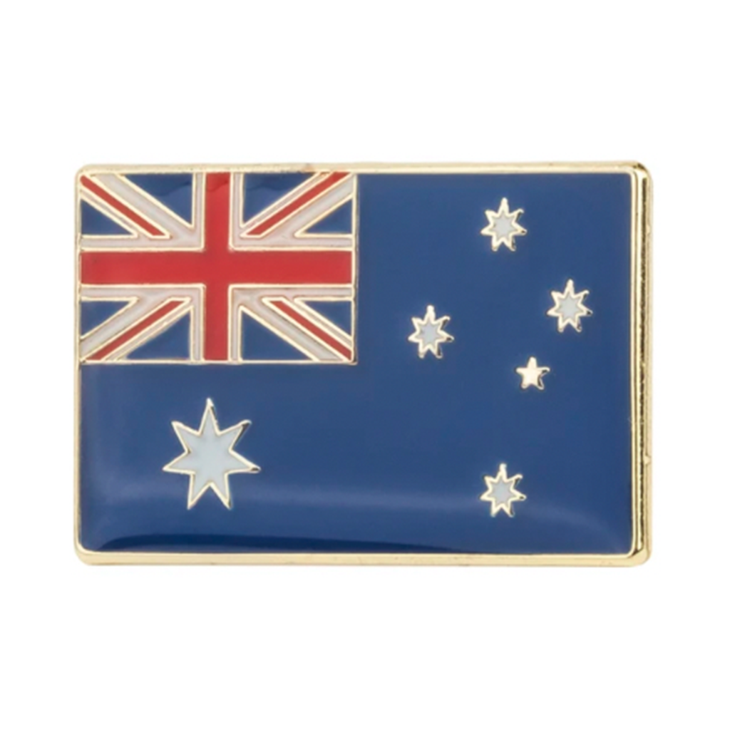 Australian Rectangle Flag Pin Badge