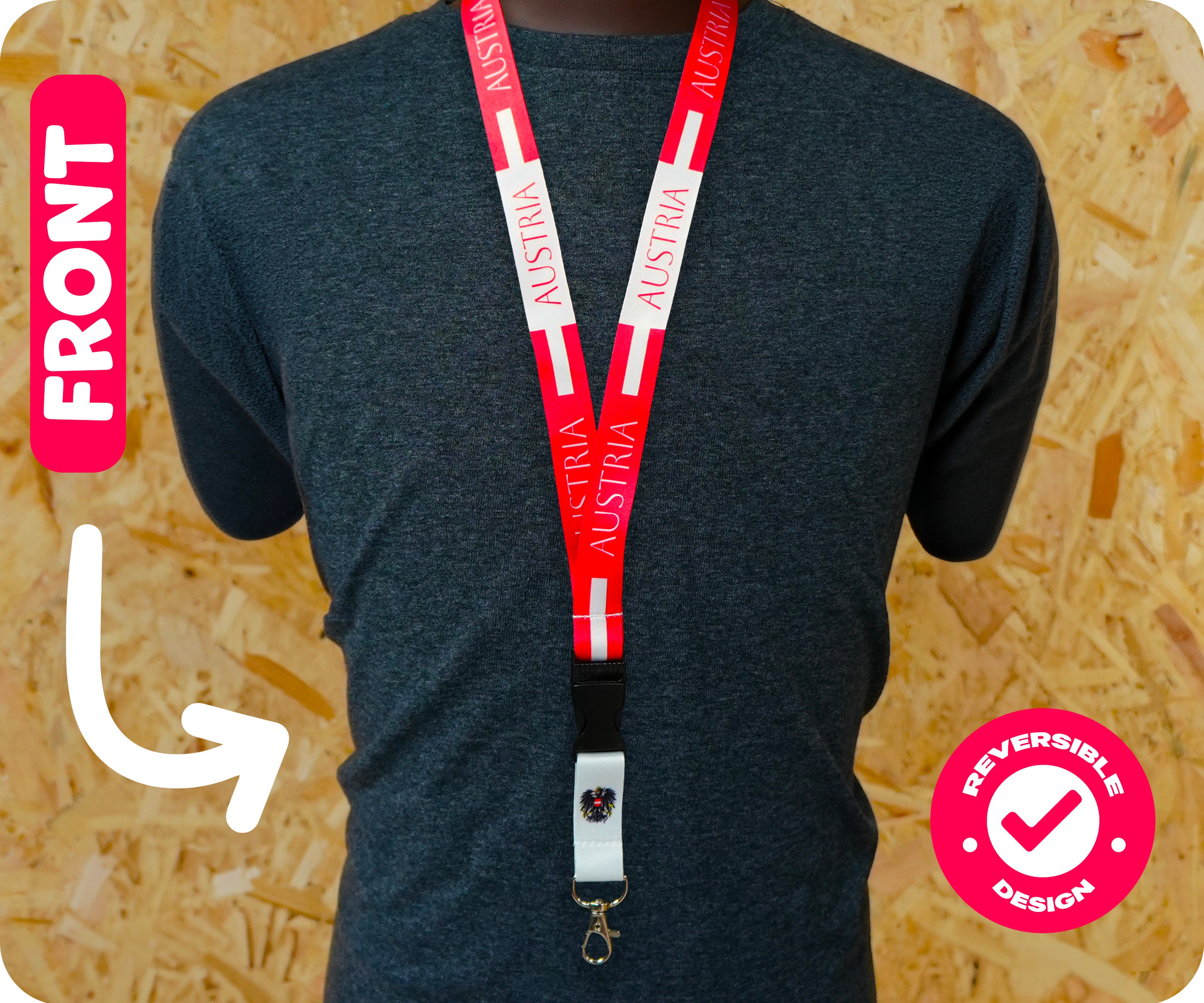 Austria National Flag Lanyard Secondary image