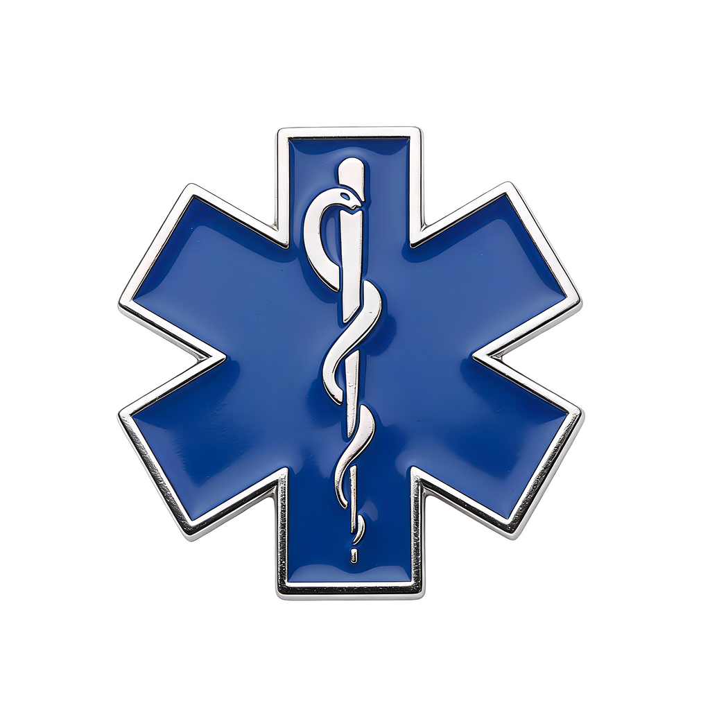 Blue Medical Ambulance Star Pin Badge