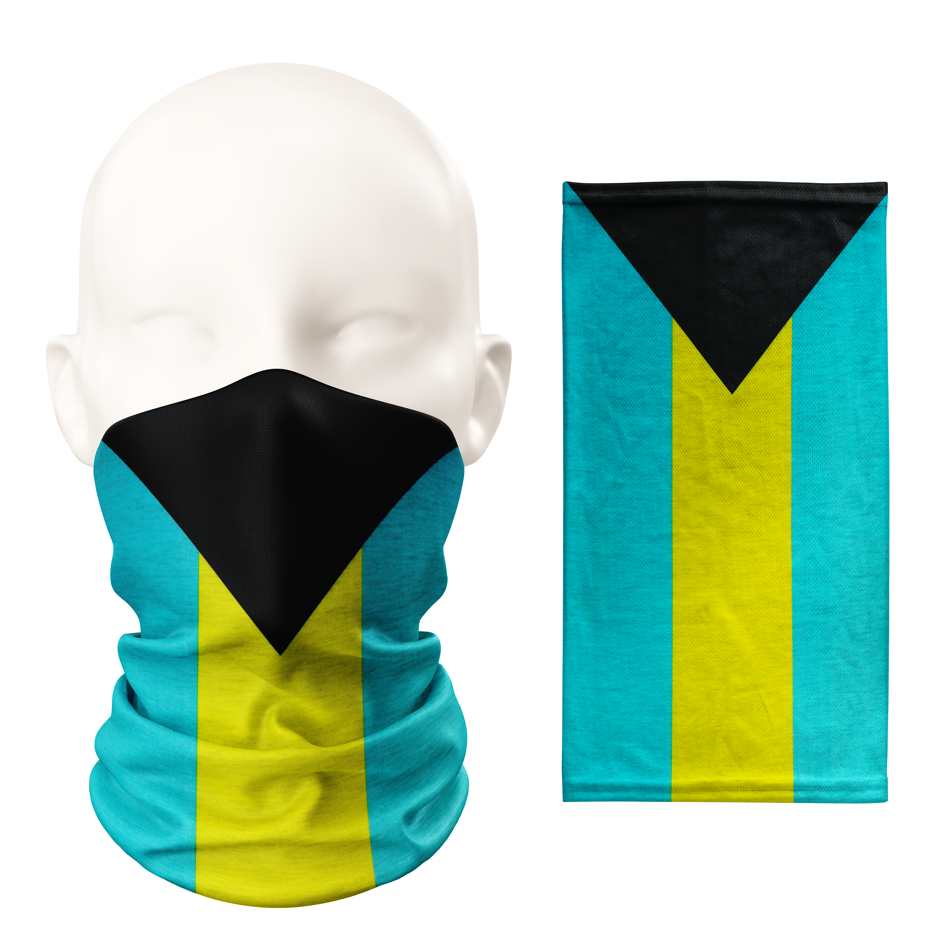 Bahamas Flag – Breathable Mask Neck Gaiter Face Covering