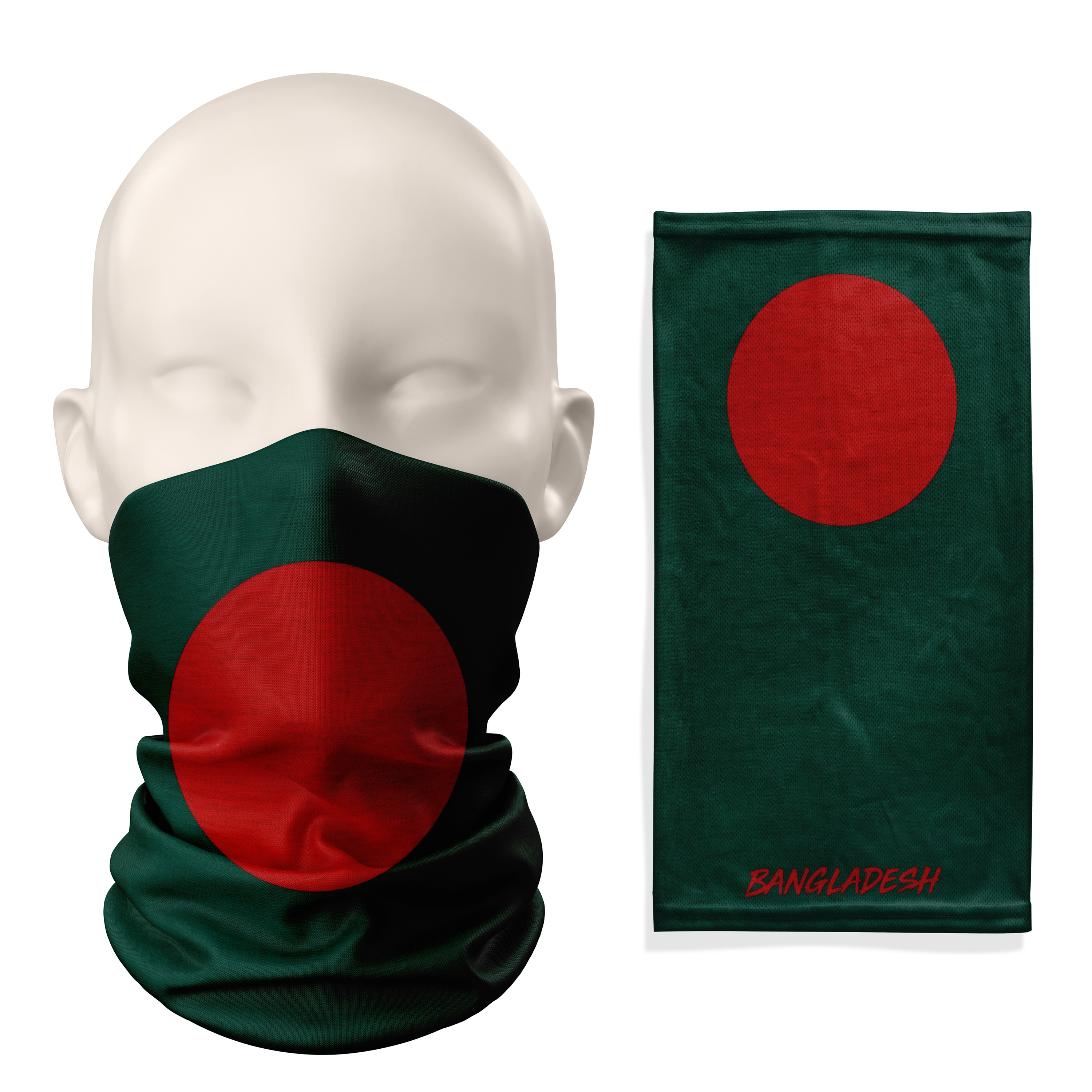 Bangladesh Flag Snood  – Breathable Mask Neck Gaiter Face Covering