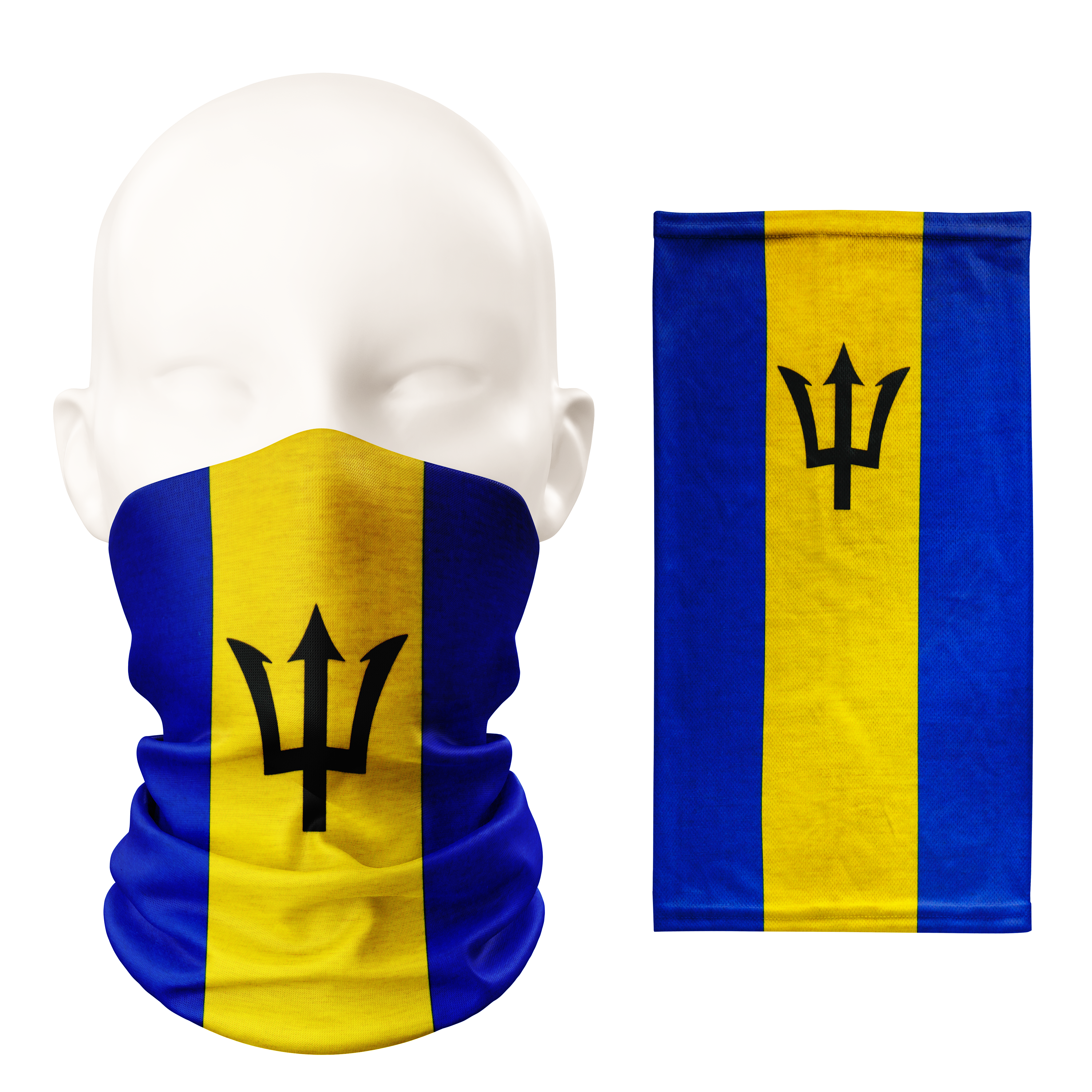 Barbados Flag Snood  – Breathable Mask Neck Gaiter Face CoveringKiller Clown Grin