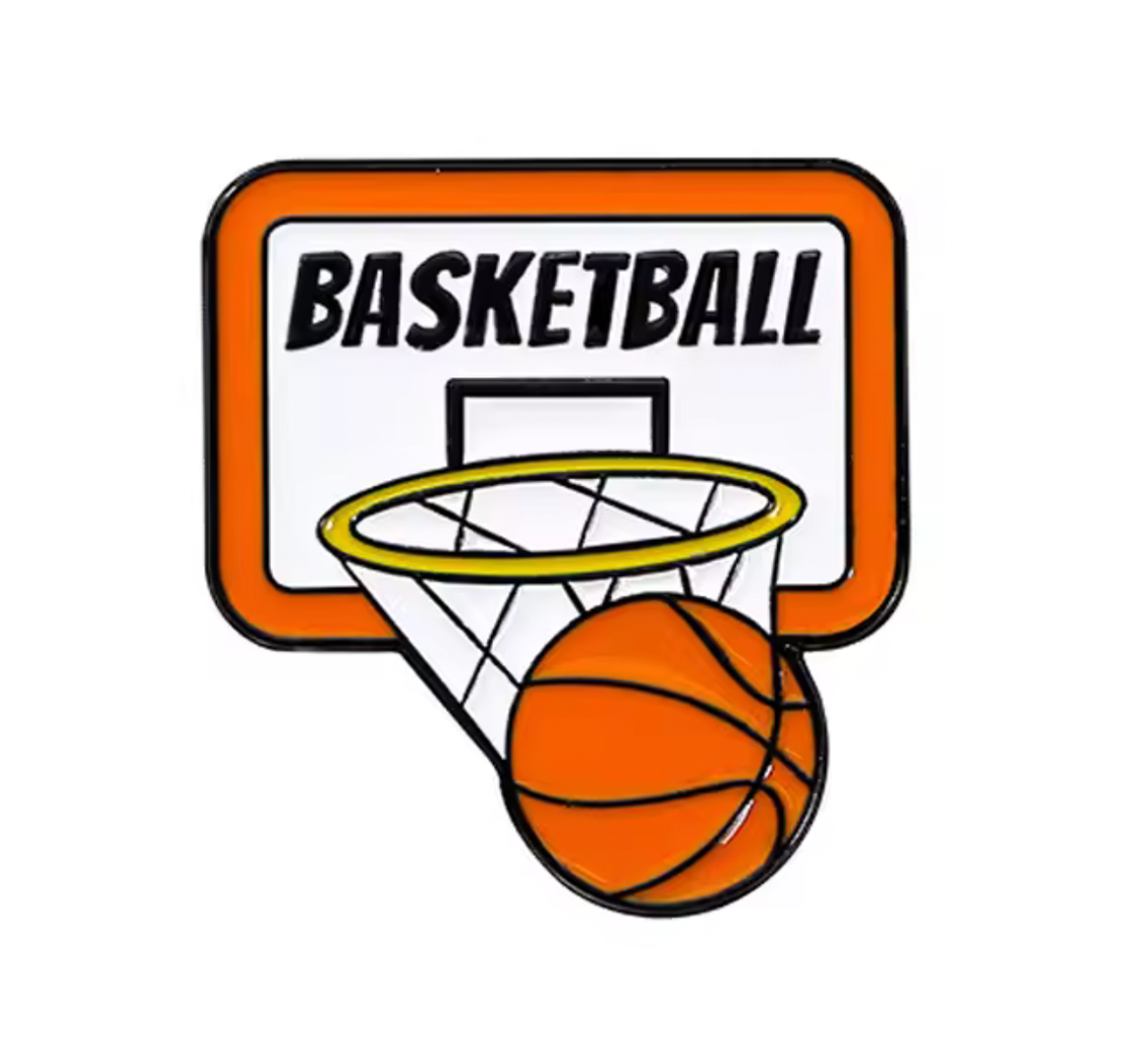 Basketball Sports Hoop Pin Badge