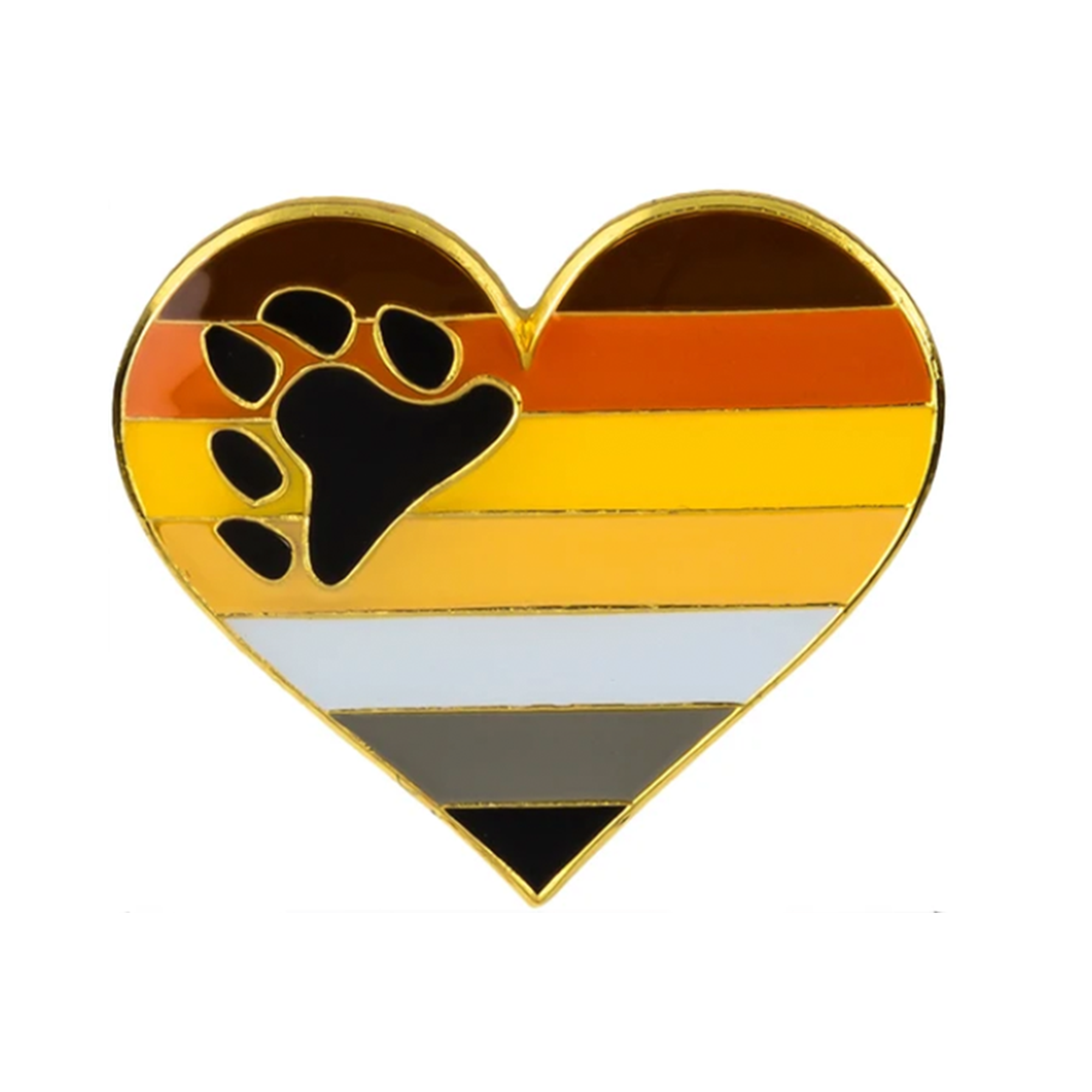 Bear Pride Heart Rainbow Pin Badge Main image
