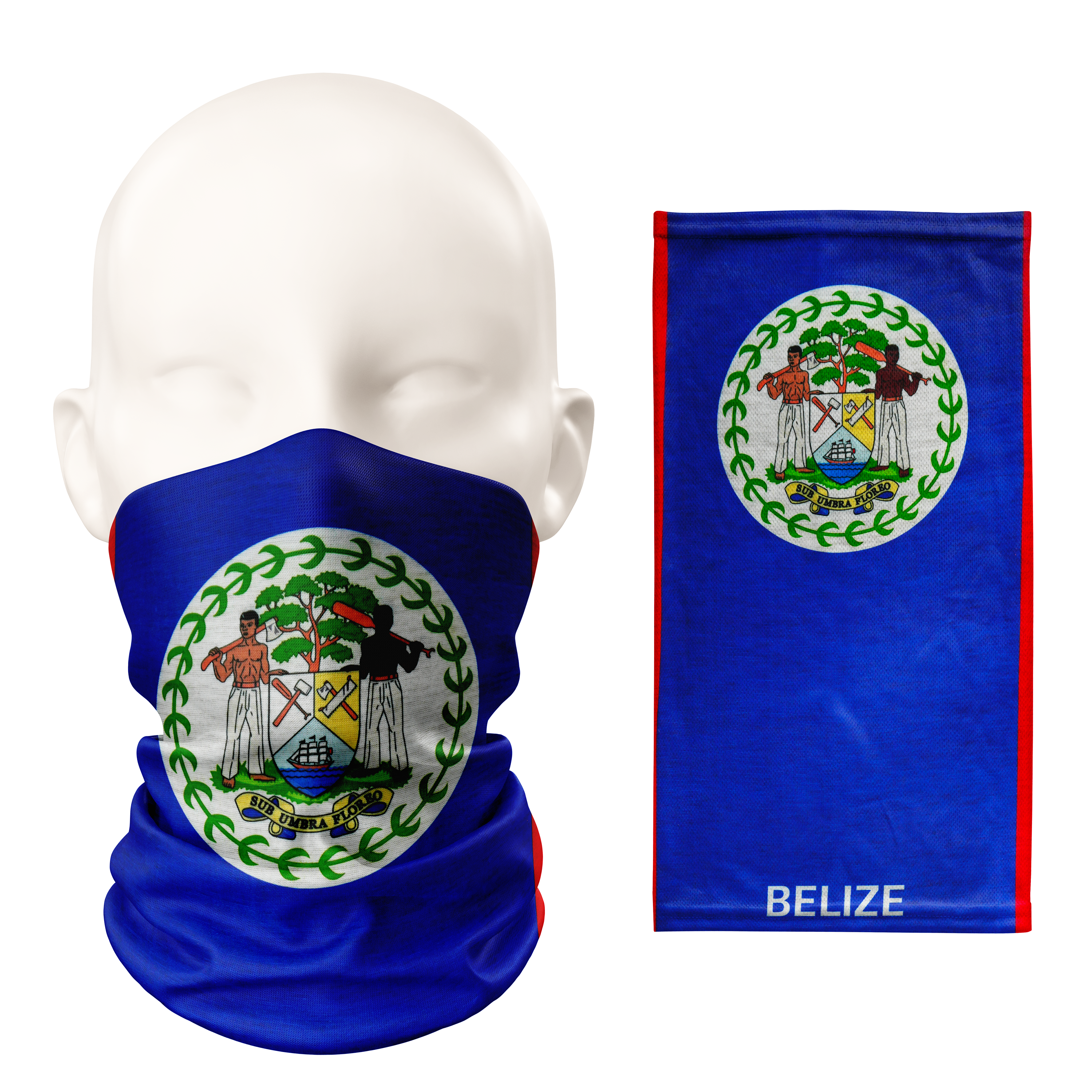 Belize Flag Snood  – Breathable Mask Neck Gaiter Face Covering
