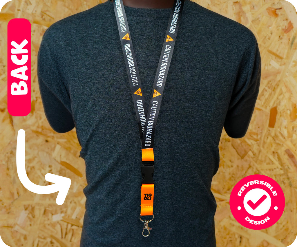 Caution Biohazard Warning Symbol Lanyard