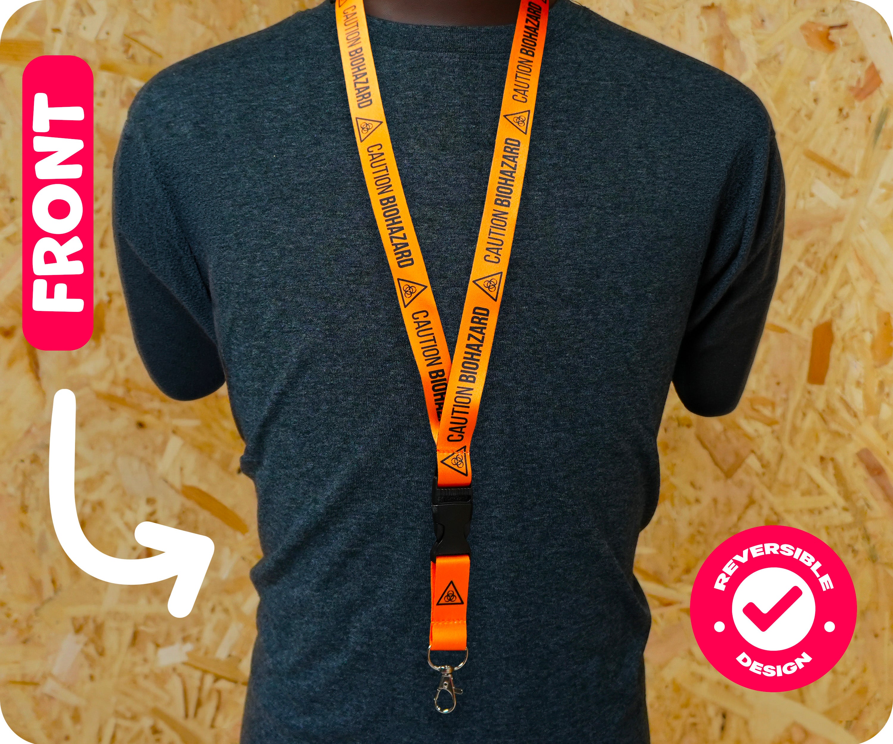 Caution Biohazard Warning Symbol Lanyard Secondary image