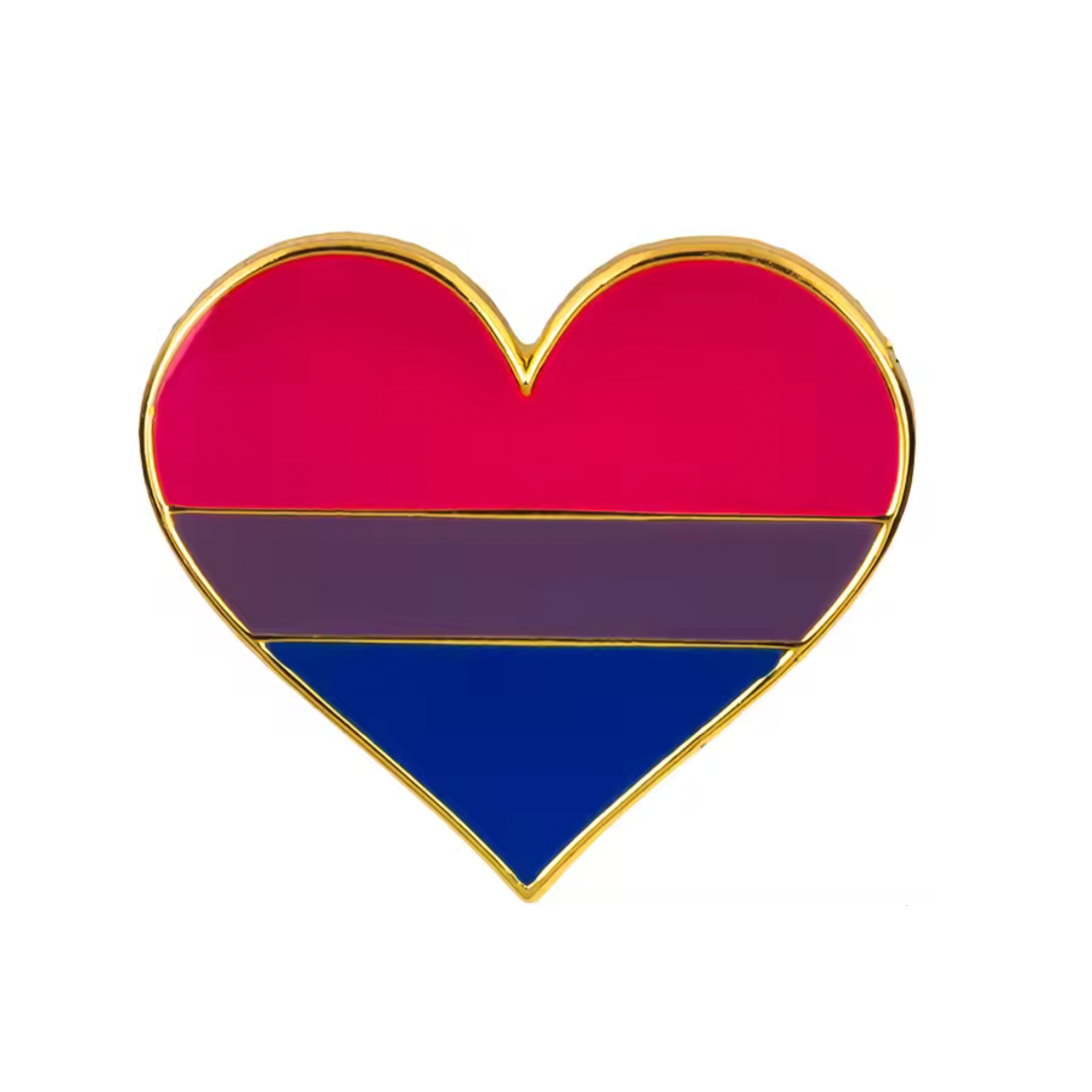 Bisexual Love Heart Pride Pin Badge