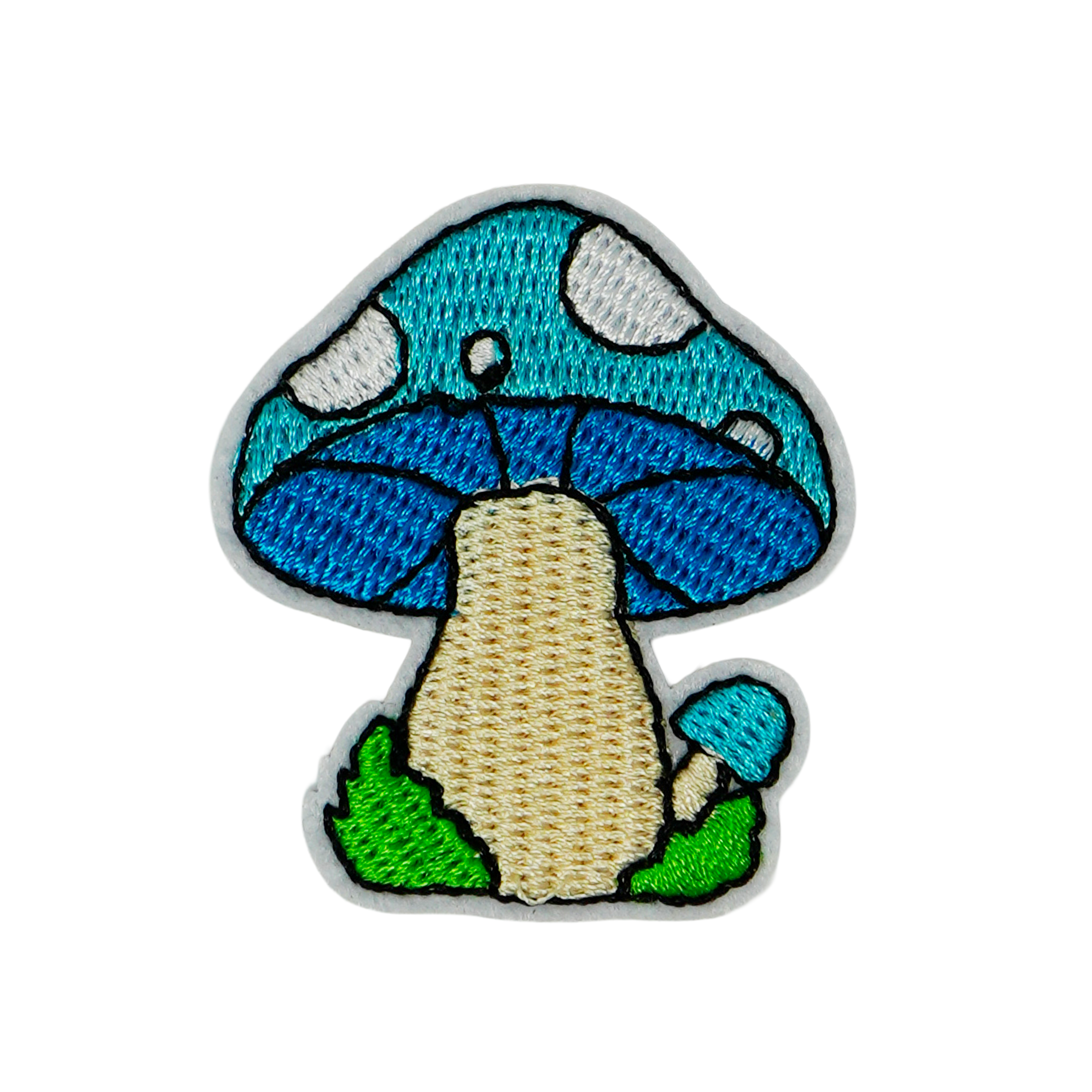 Blue Mushroom Shrooms Iron On Patch (4 x 4.5cm)