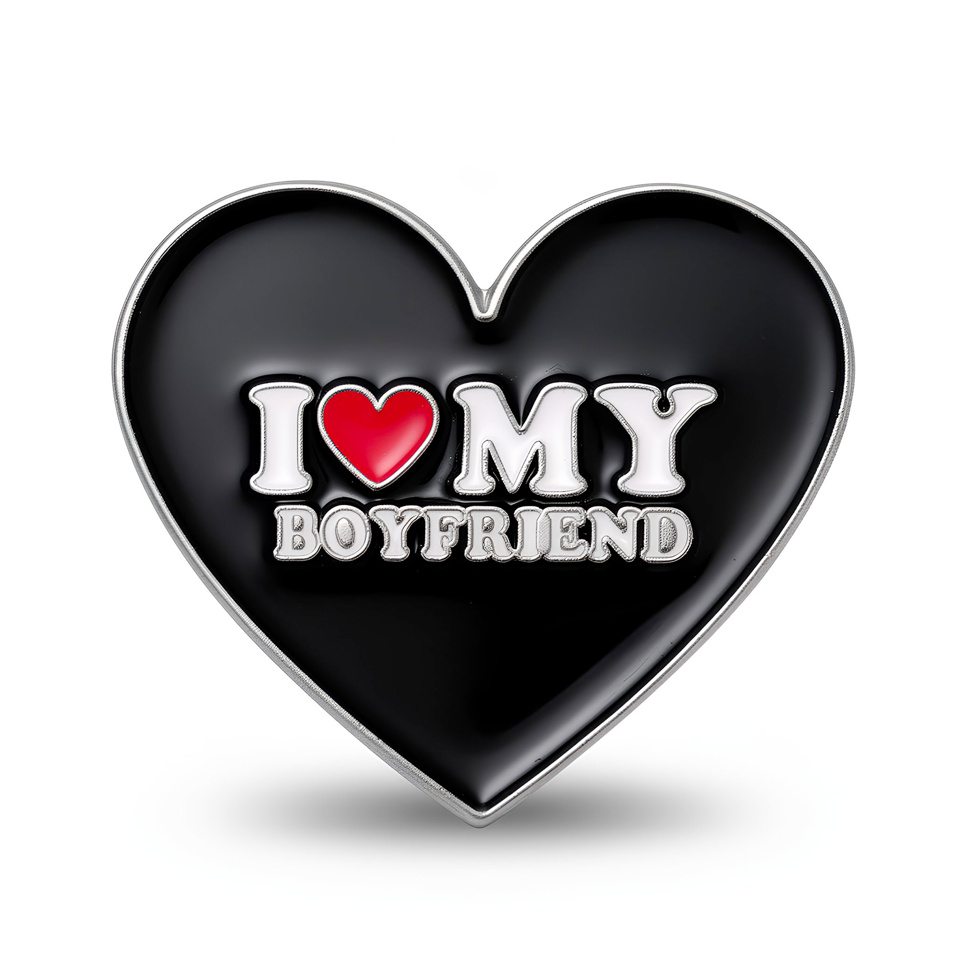 I Love My Boyfriend Heart Pin Badge Main image