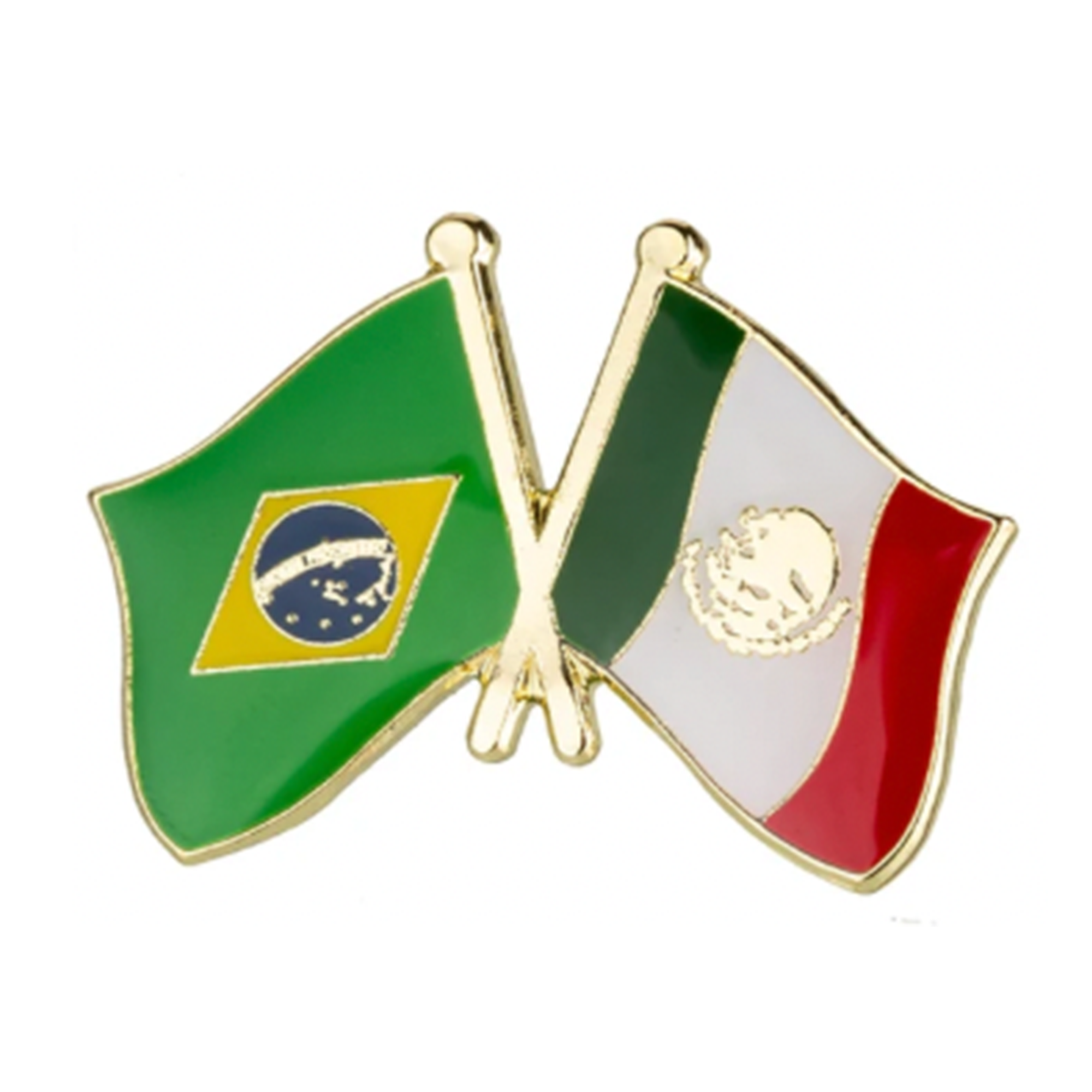 Brazil & Mexico Friendship Pin Badge Main image