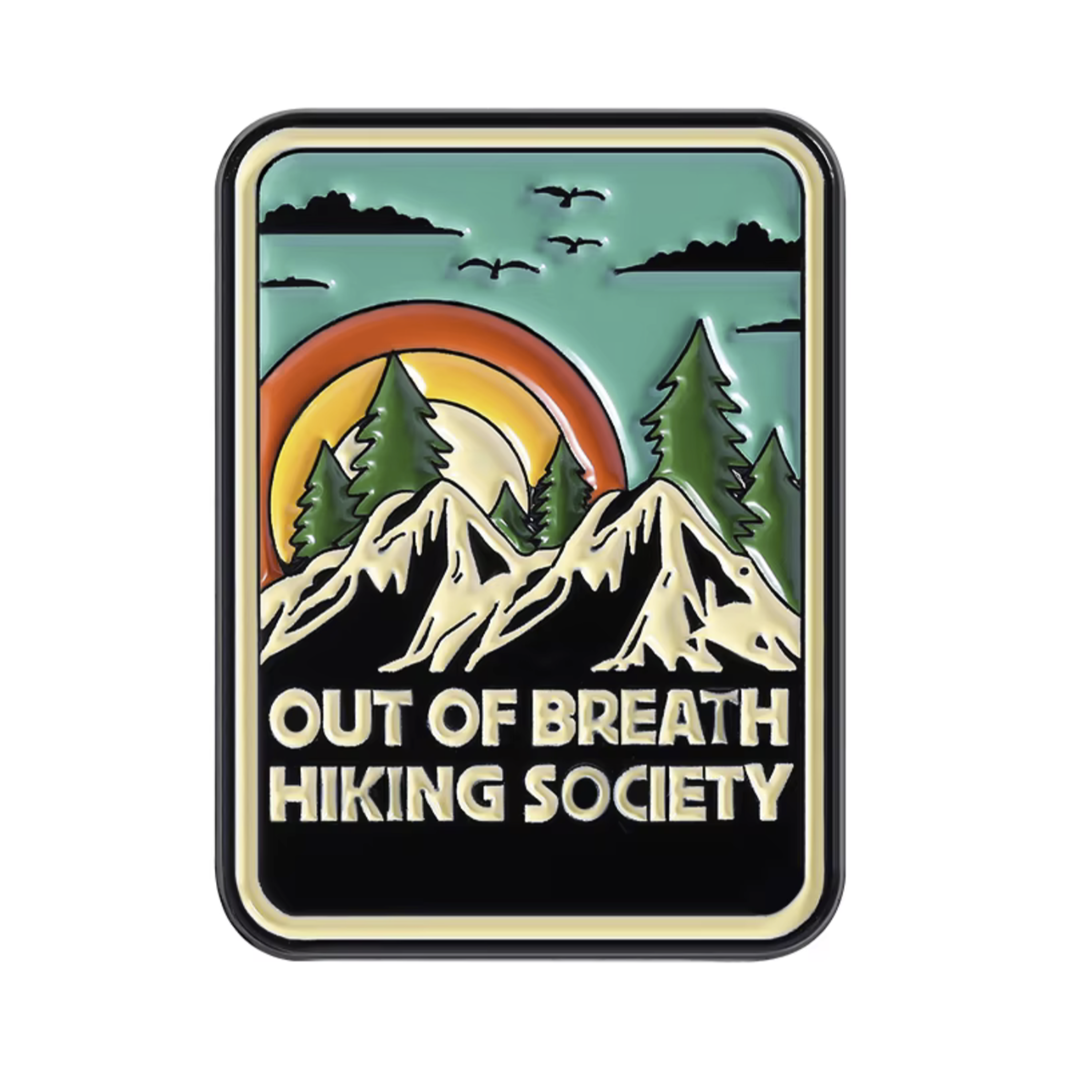 Out Of Breath Hiking Society Travel Pin Badge