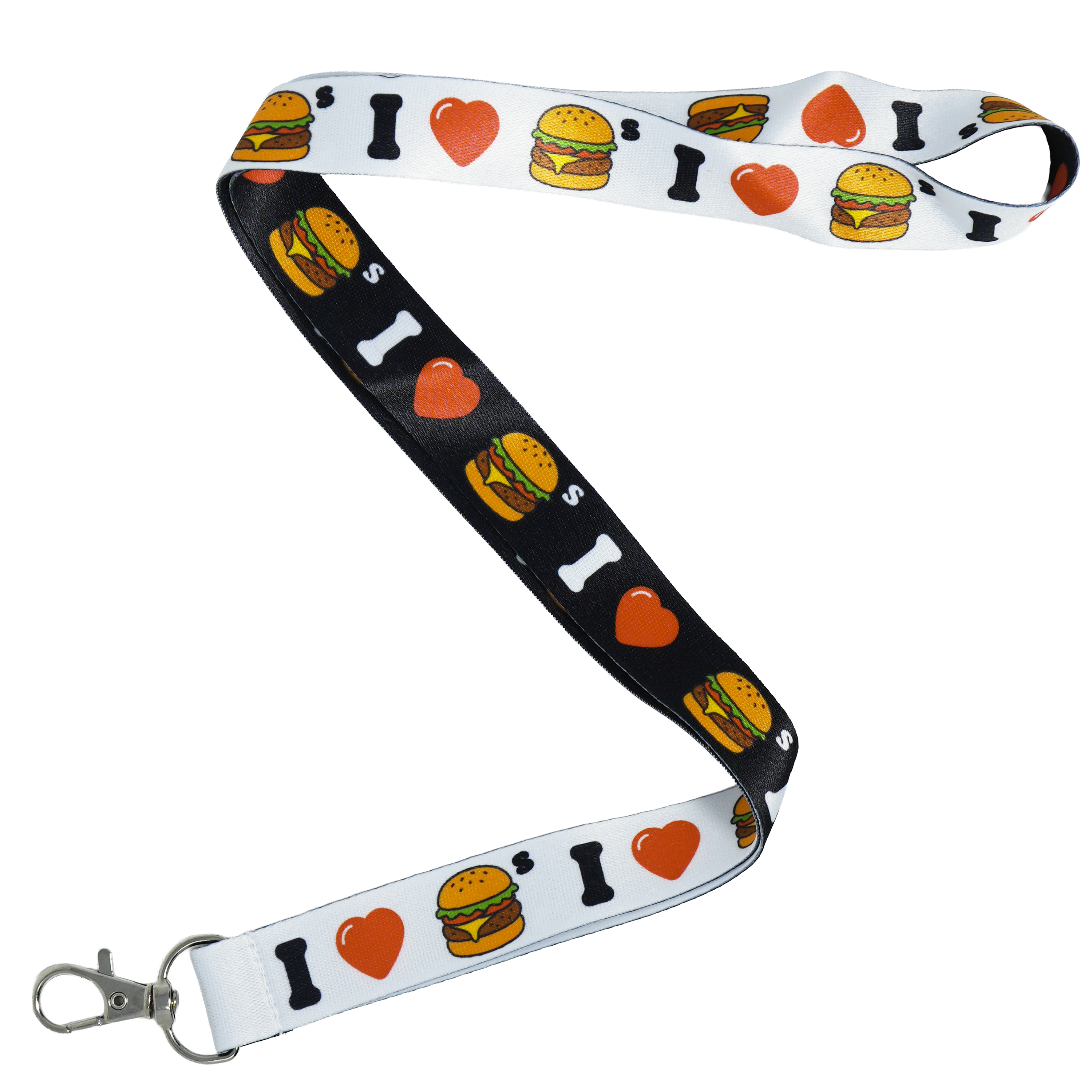 I Love Burgers Fast Food Lanyard
