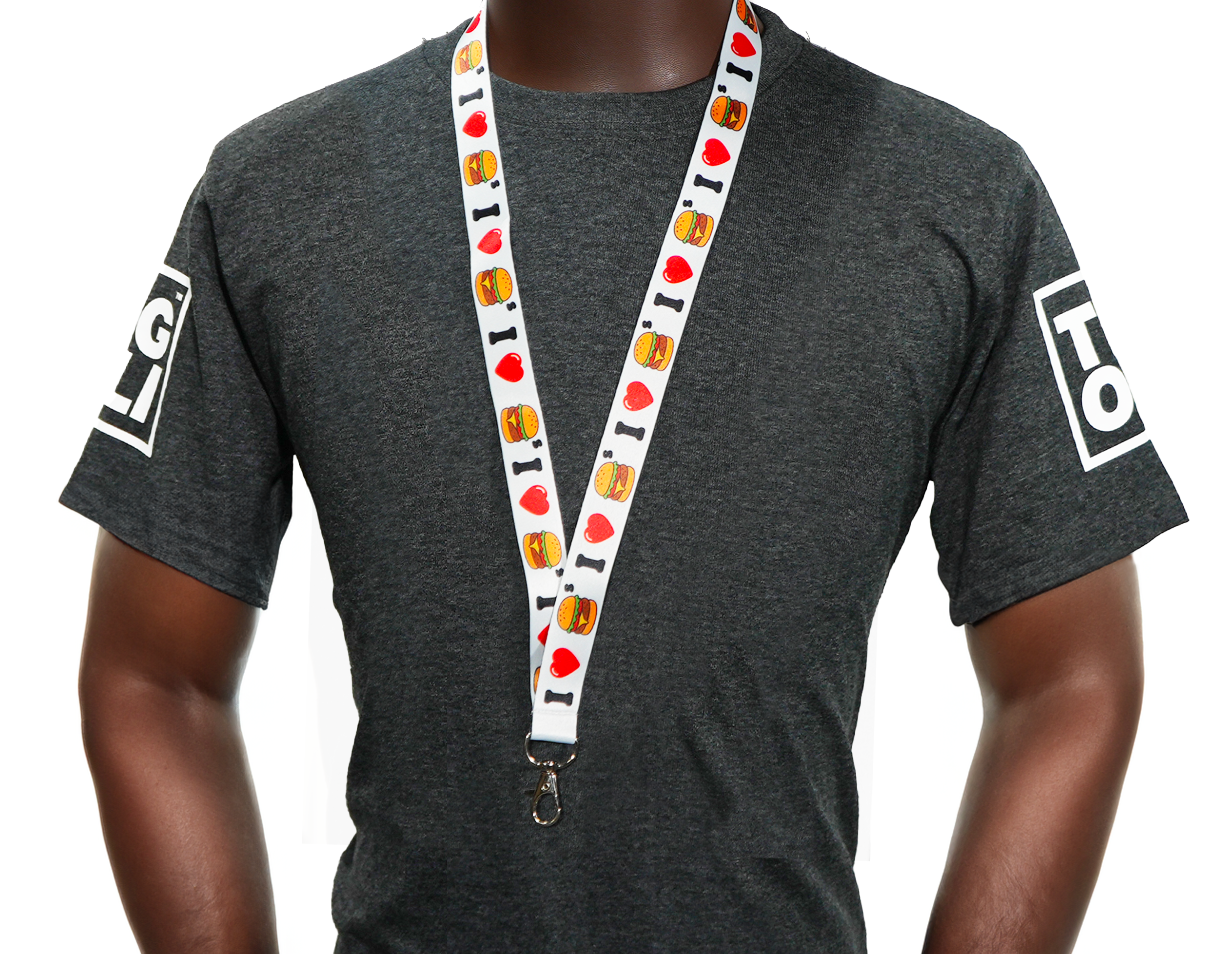 I Love Burgers Fast Food Lanyard
